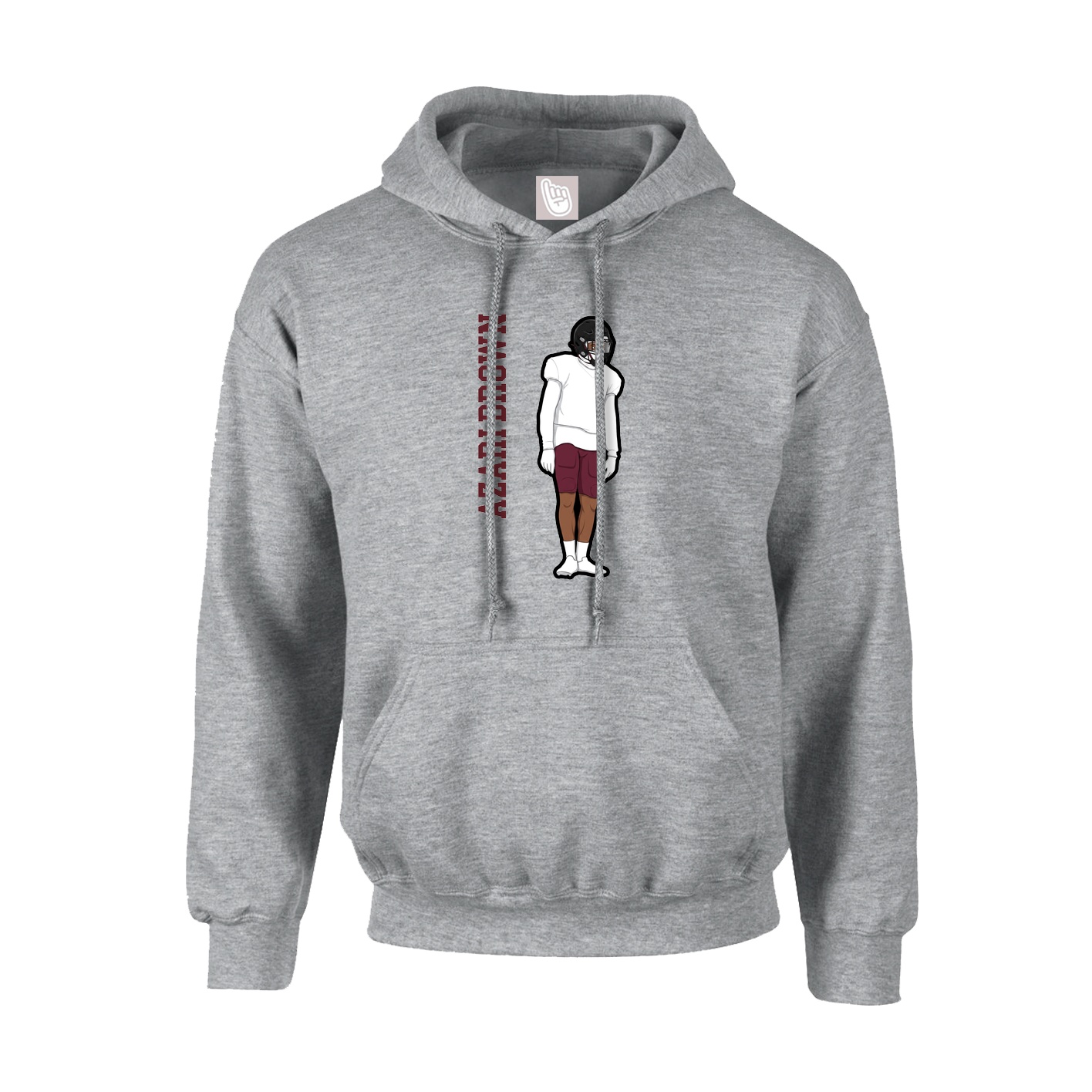 Youth Hoodie — Name Vertical in Grey
