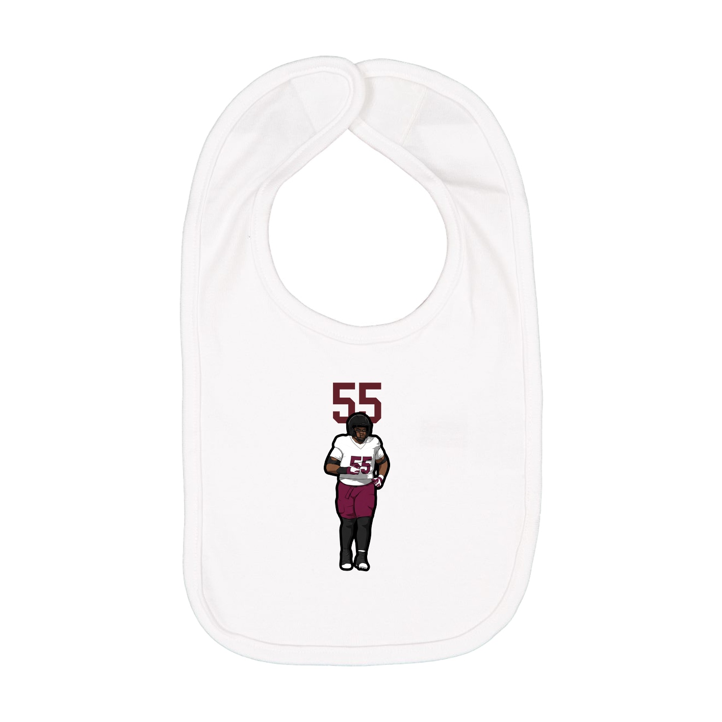 Infant Bib — Number Top in White