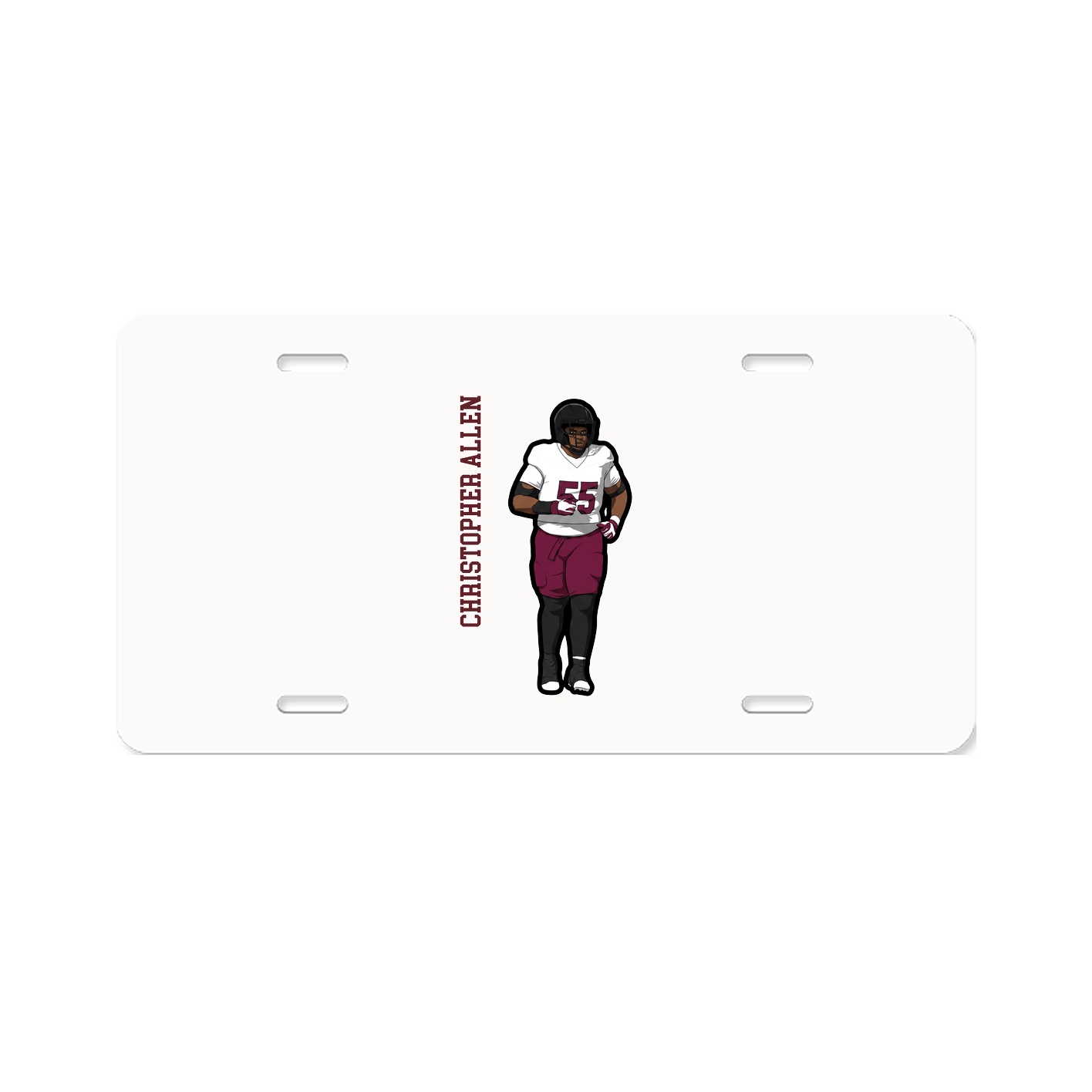 License Plate — Name Vertical in Classic