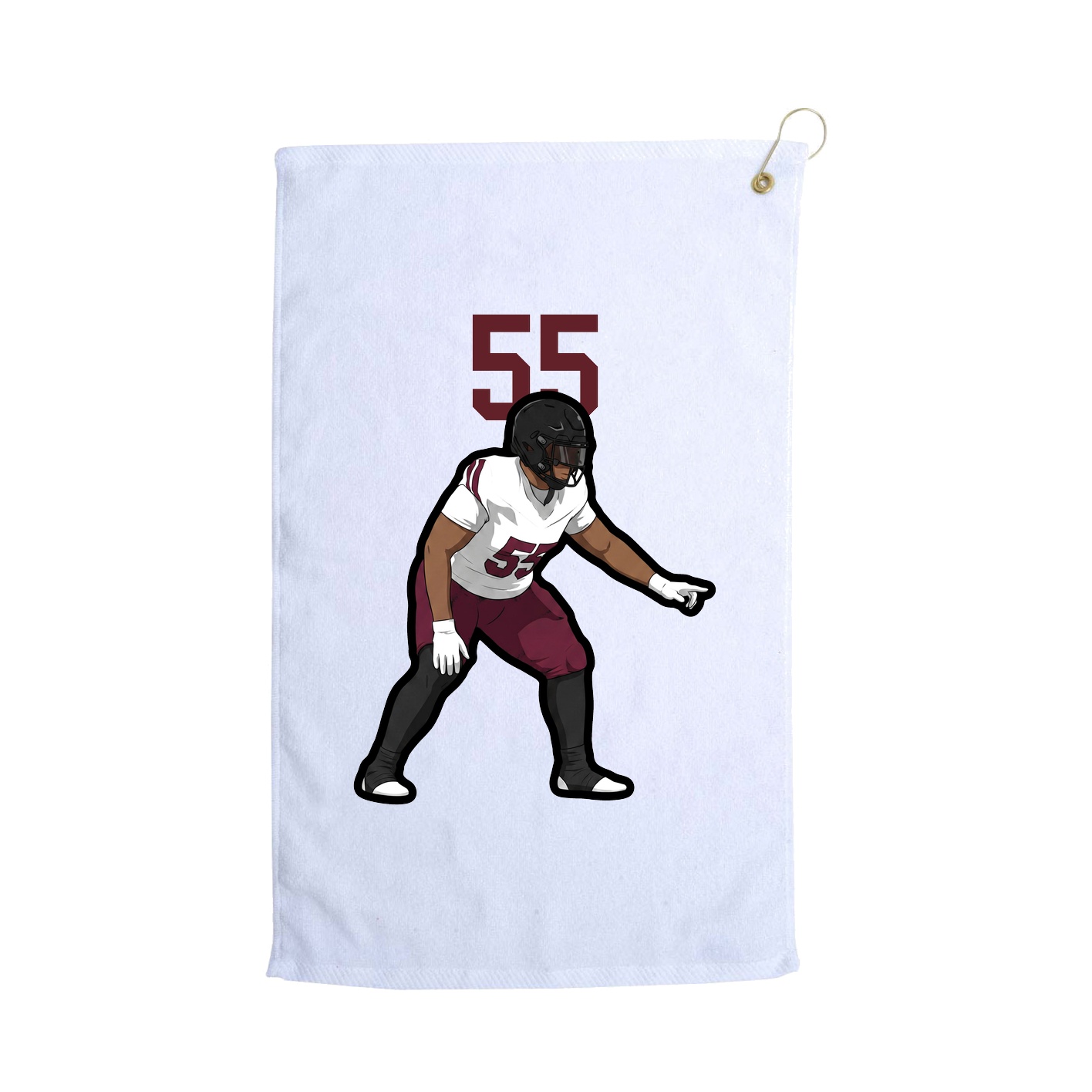 Golf Towel — Number Top in White