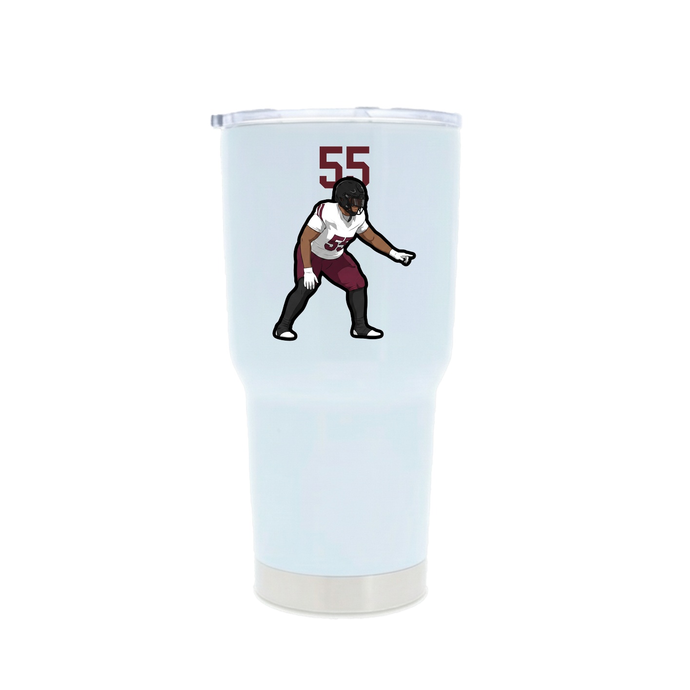 30oz Stainless Steel Tumbler — Number Top in White