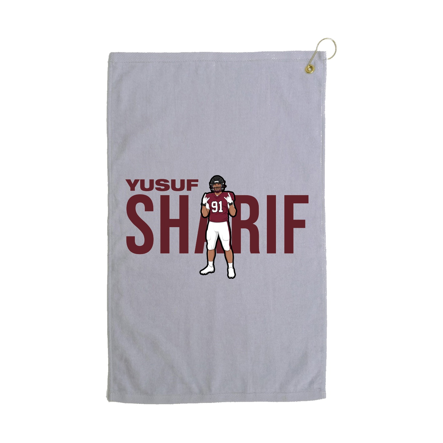 Golf Towel — Player Name in Grey