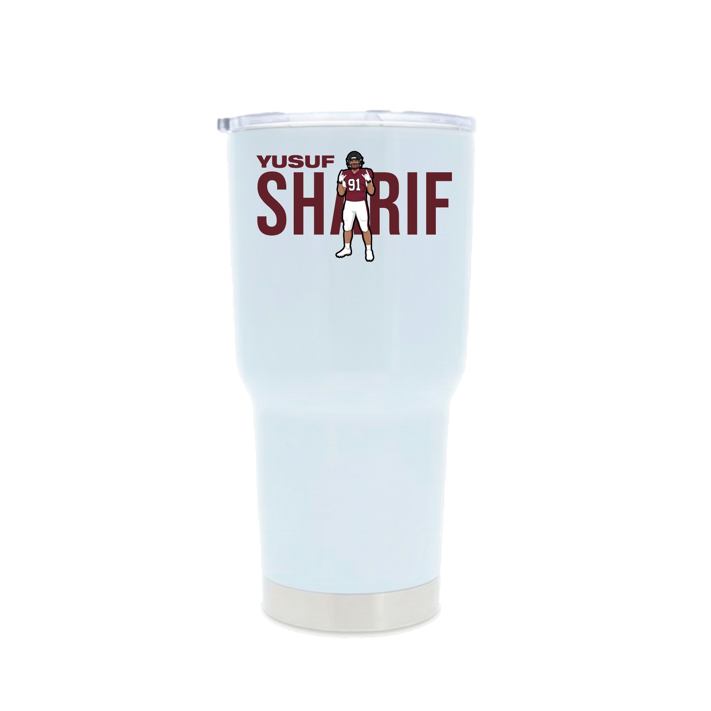 30oz Stainless Steel Tumbler — Player Name in White