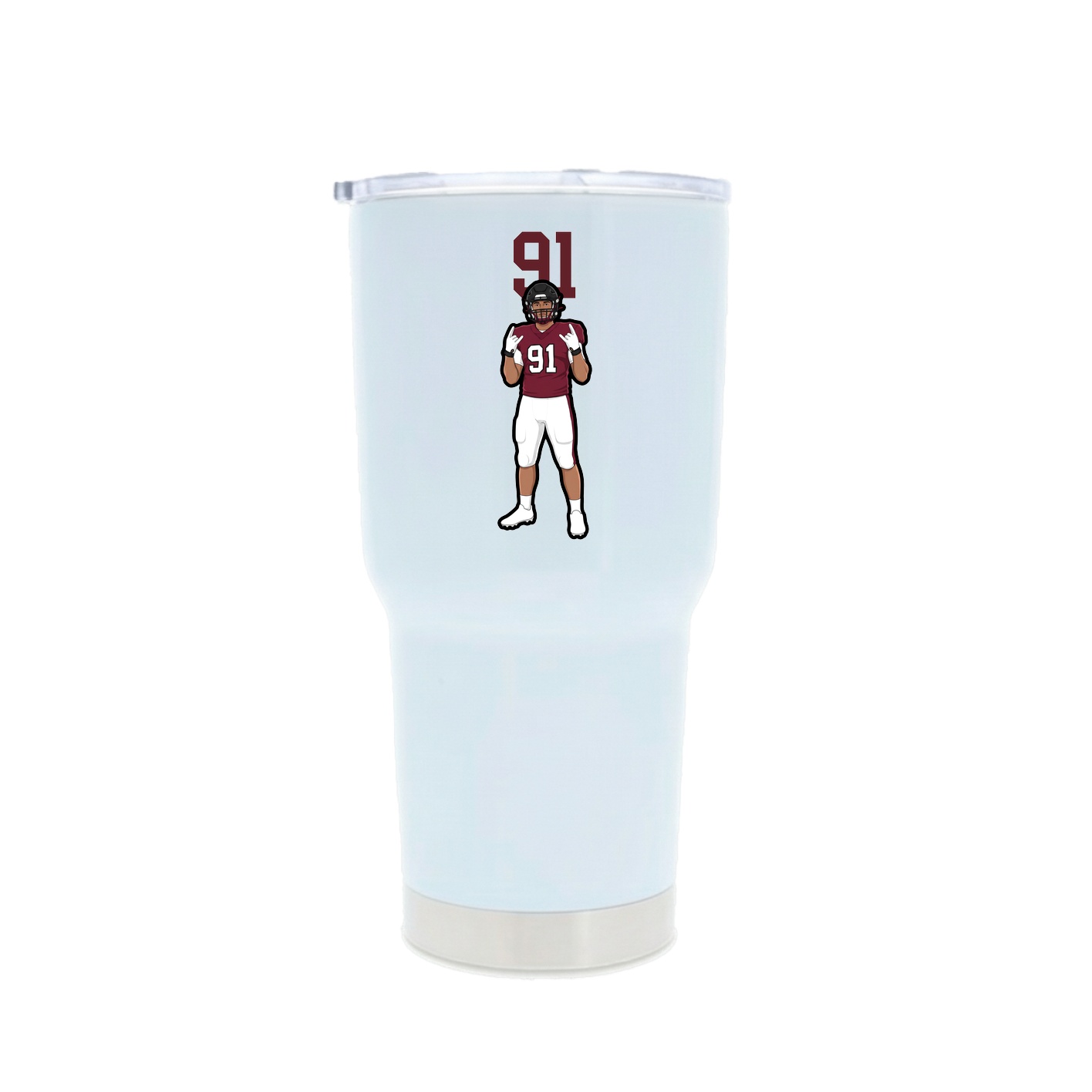 30oz Stainless Steel Tumbler — Number Top in White