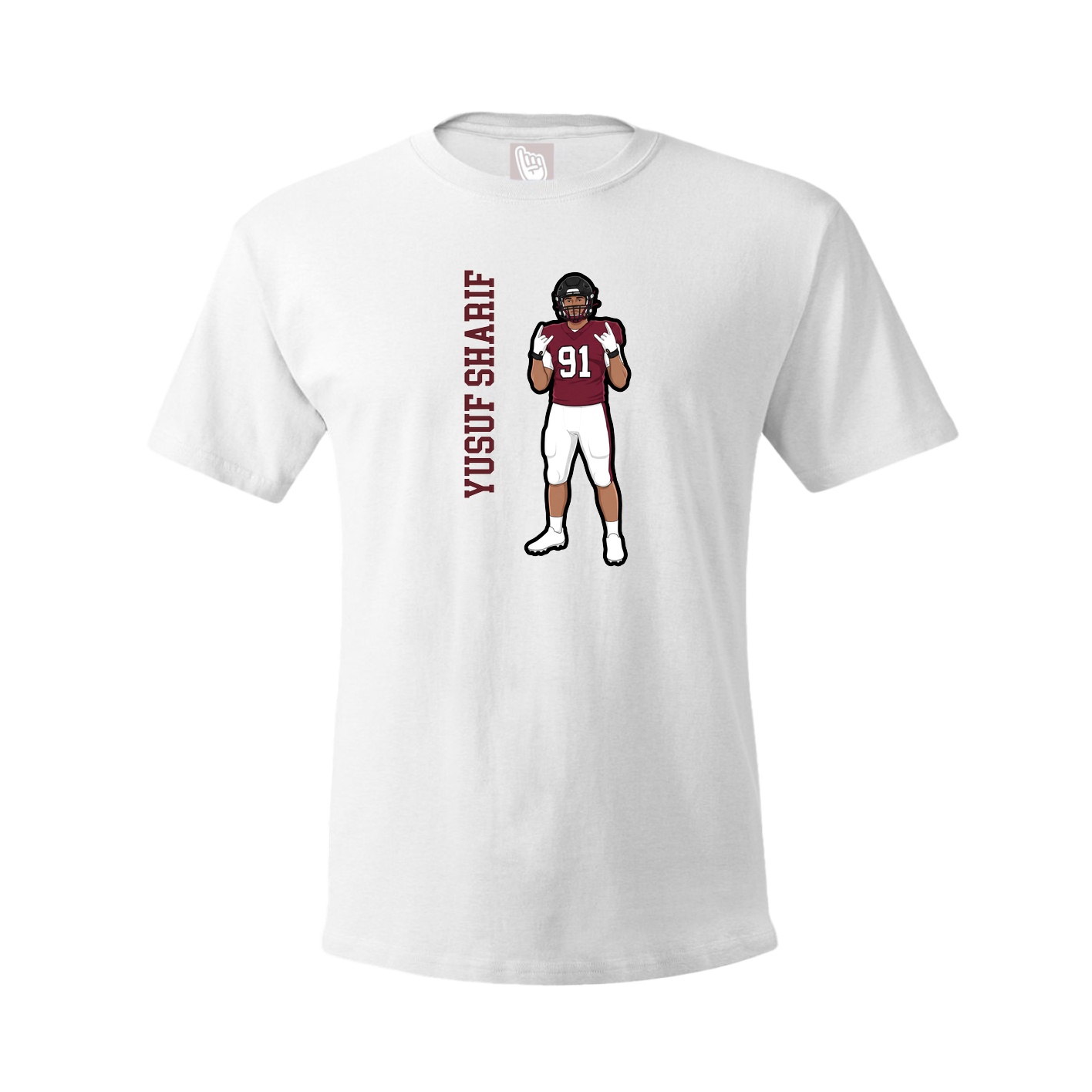 Youth Tee — Name Vertical in White
