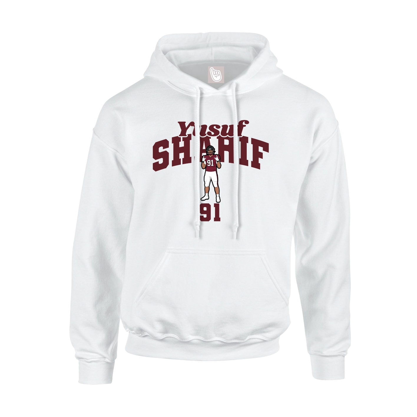 Youth Hoodie — Signature Arch in White