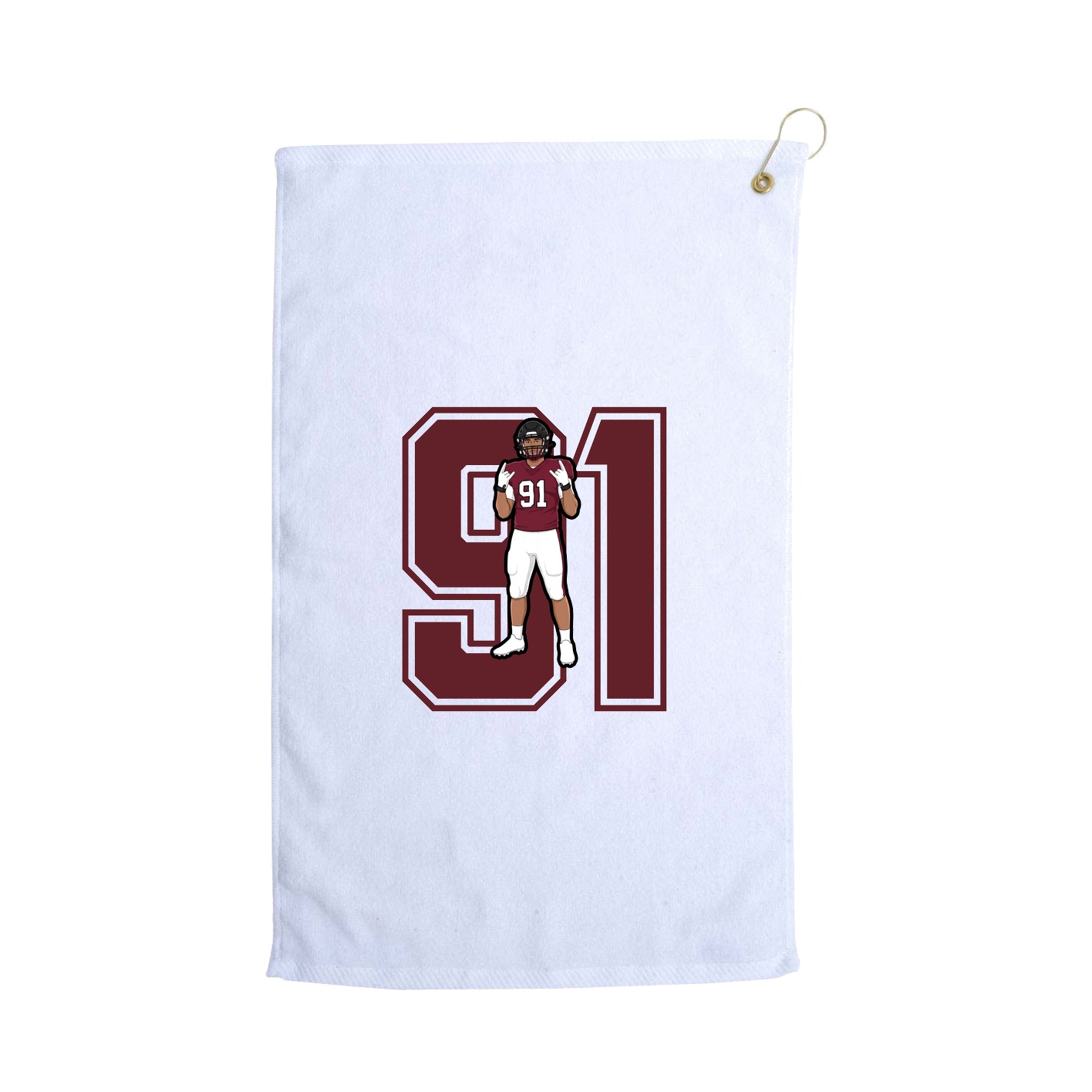 Golf Towel — Number in White