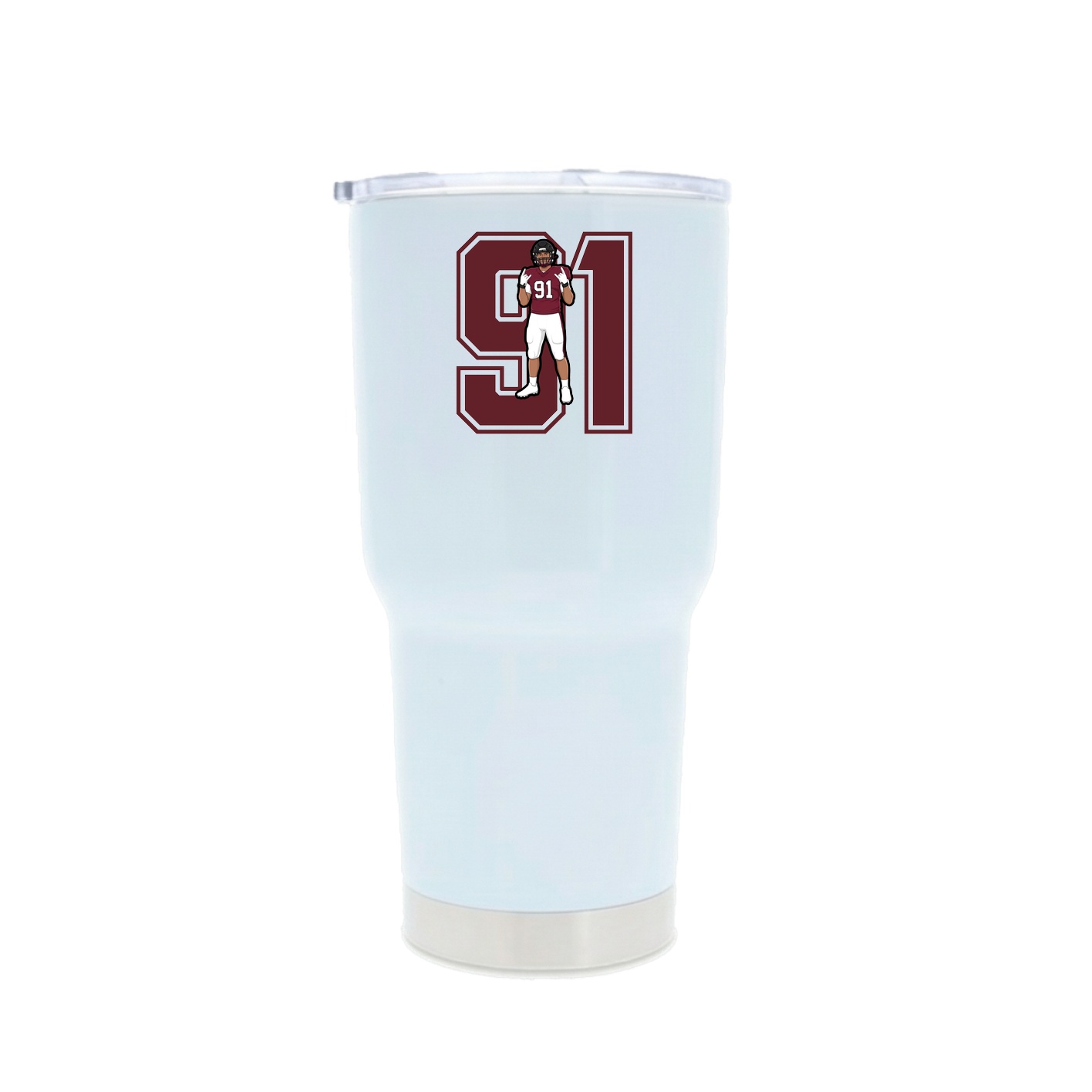 30oz Stainless Steel Tumbler — Number in White