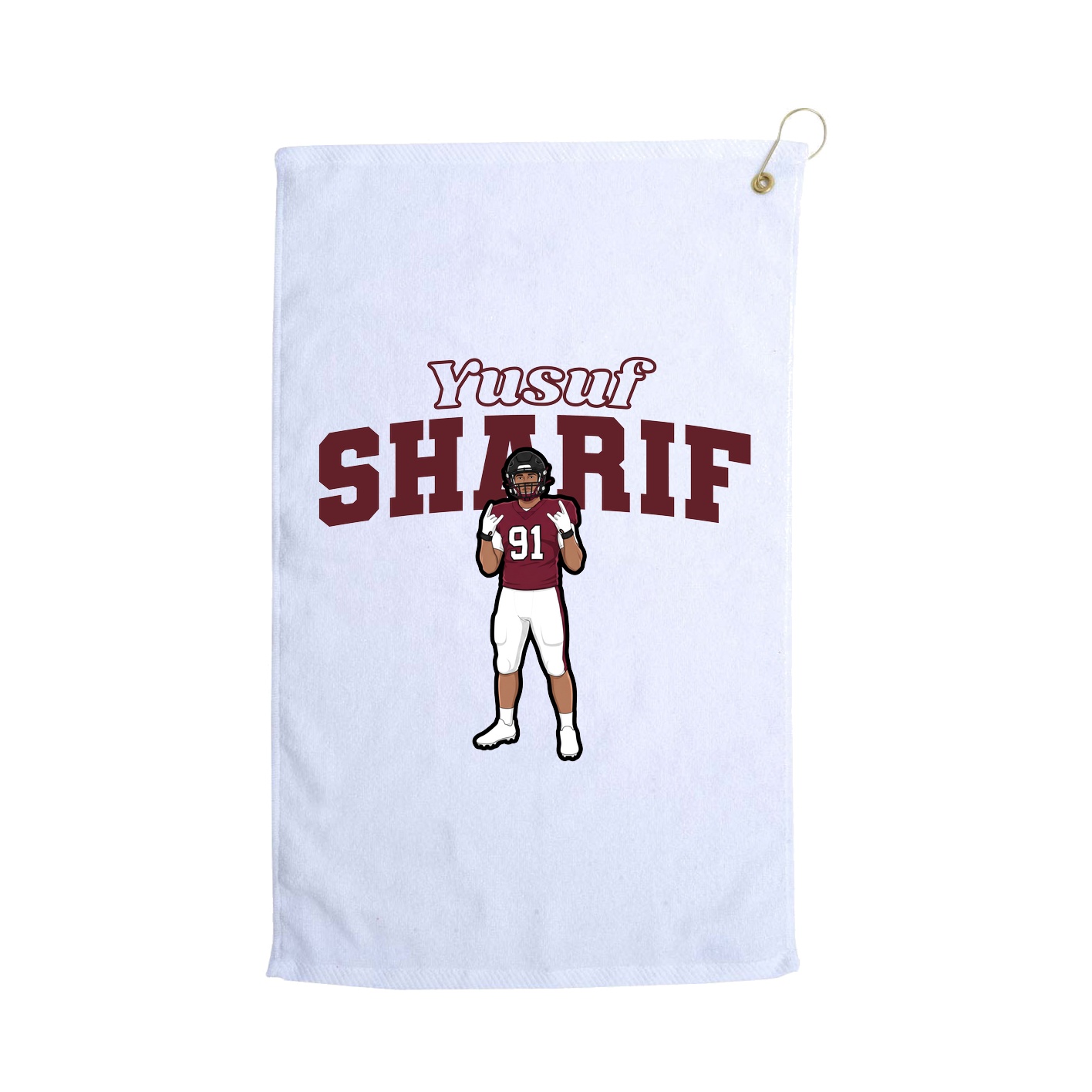 Golf Towel — Name Arch in White