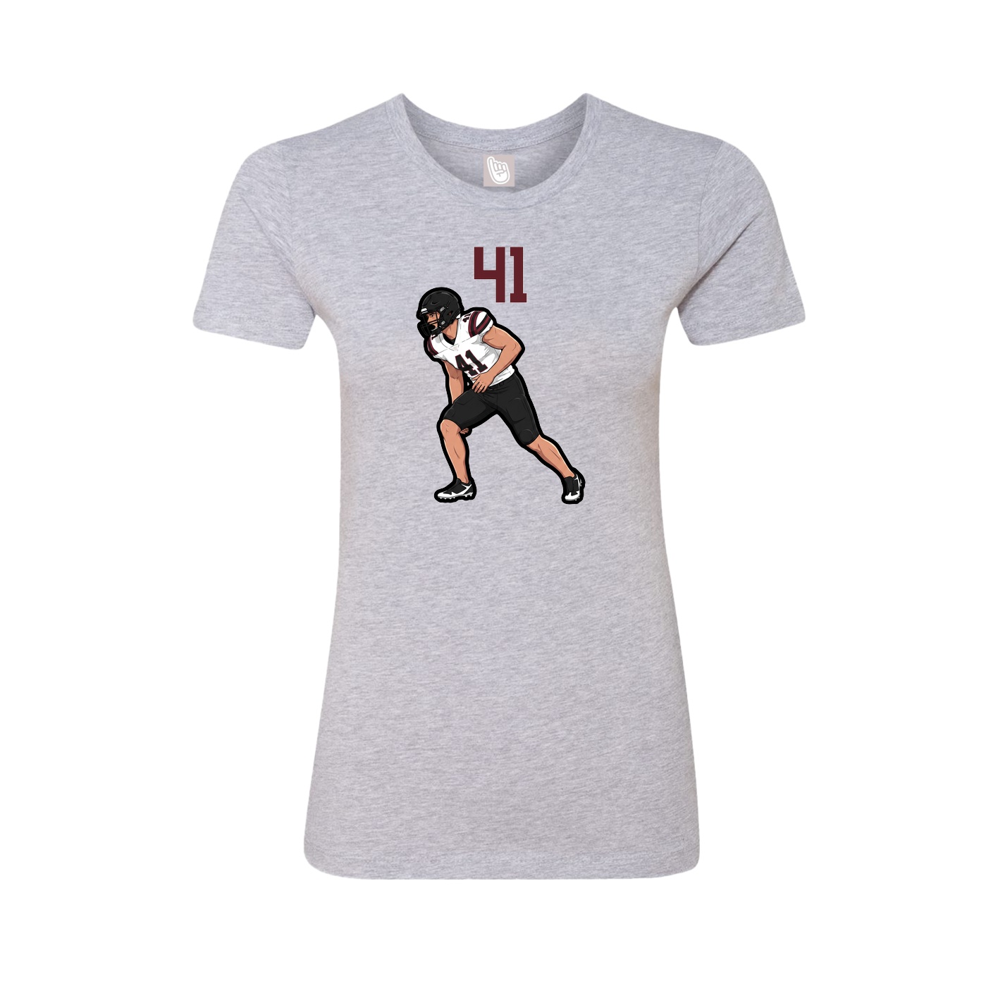 Fitted Women's Tee — Number Top in Grey