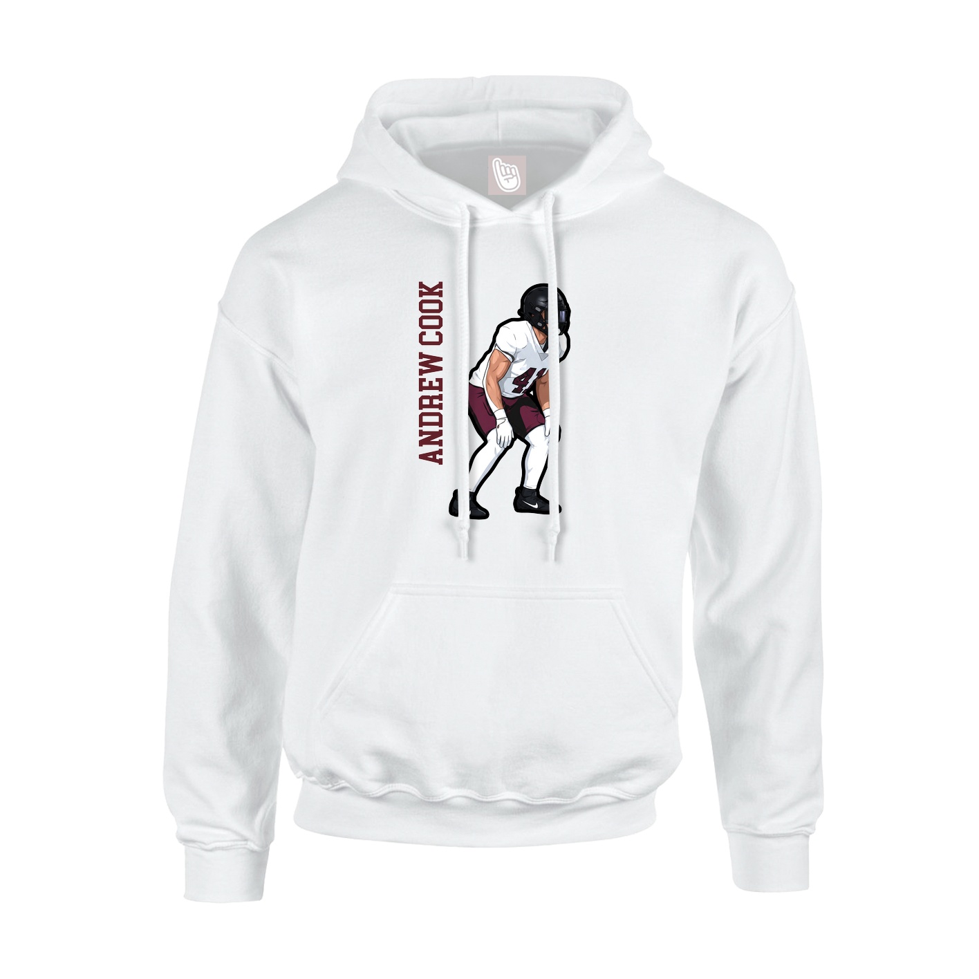 Hoodie — Name Vertical in White