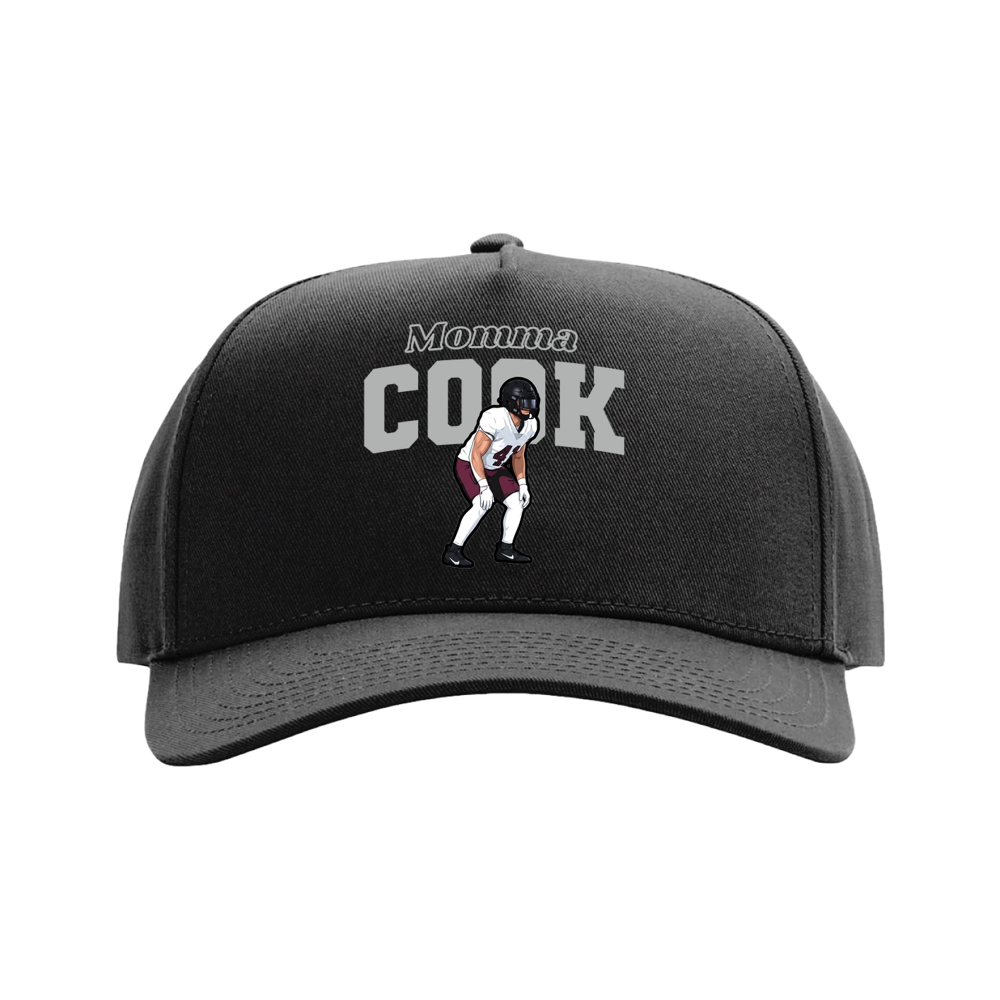 Full Fabric Five-Panel Champ Cap — Mothers Day Block in Black