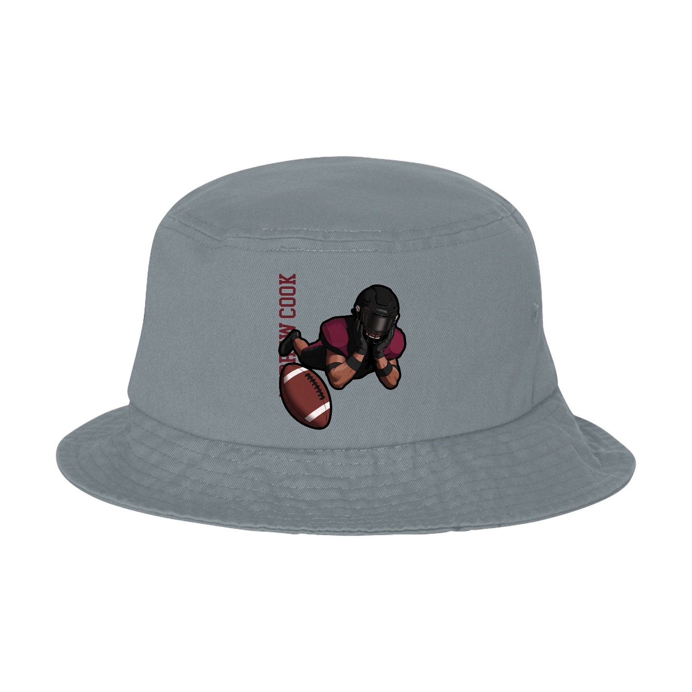 Bucket Cap — Name Vertical in Grey