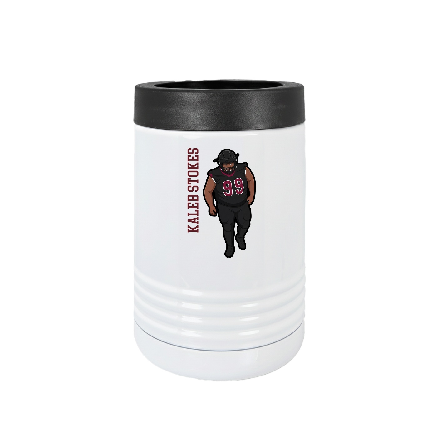 Beverage Holder — Name Vertical in White