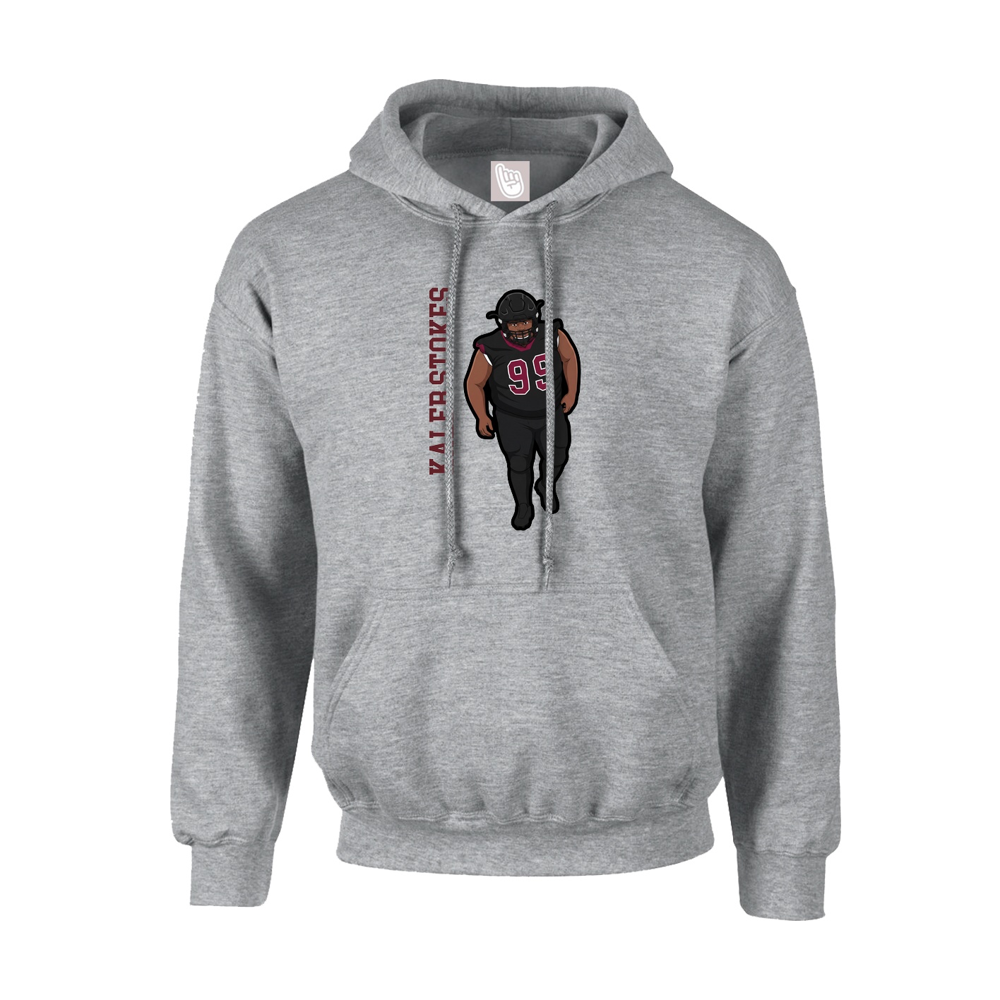 Hoodie — Name Vertical in Grey