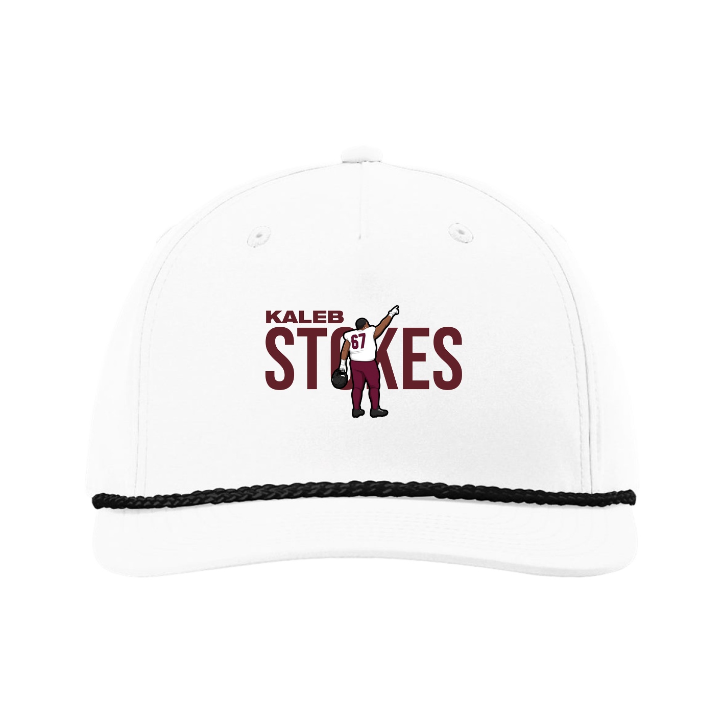 Five-Panel Classic Rope Cap — Player Name in White