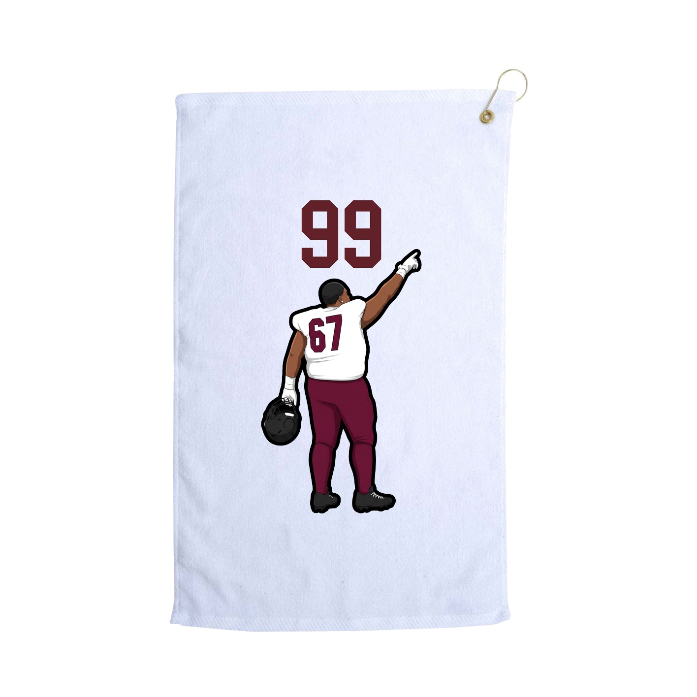 Golf Towel — Number Top in White