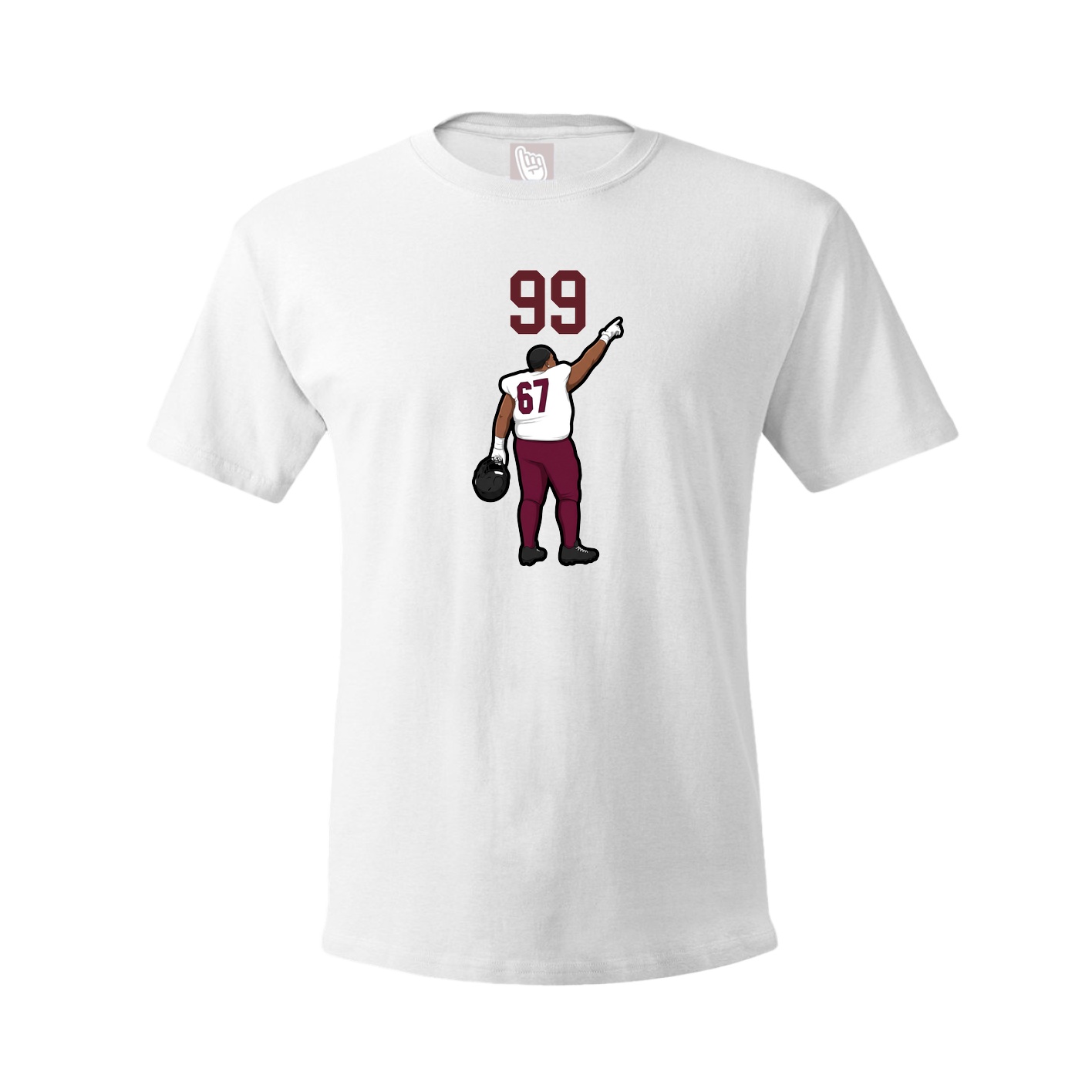 Youth Tee — Number Top in White