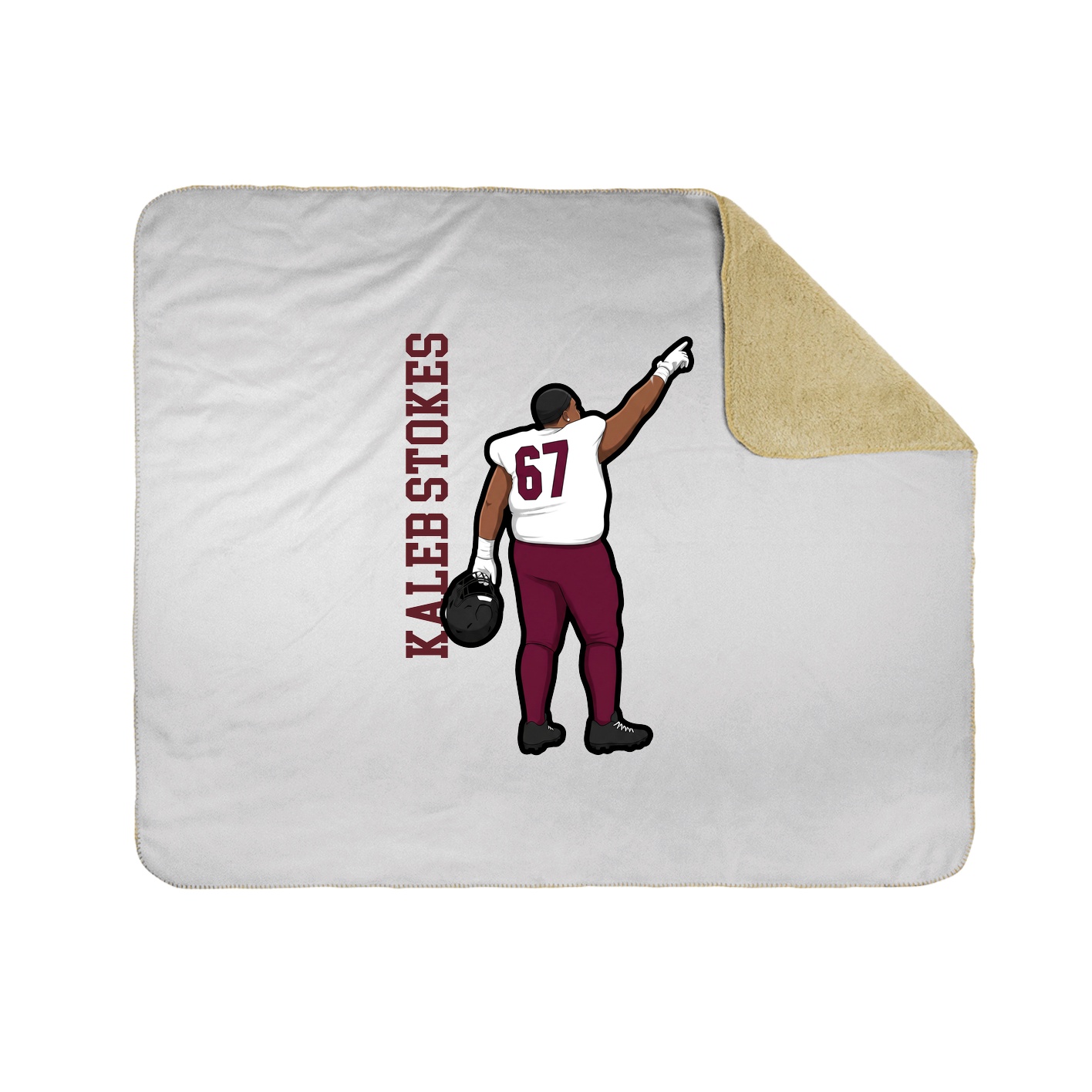 Throw Blanket — Name Vertical in White
