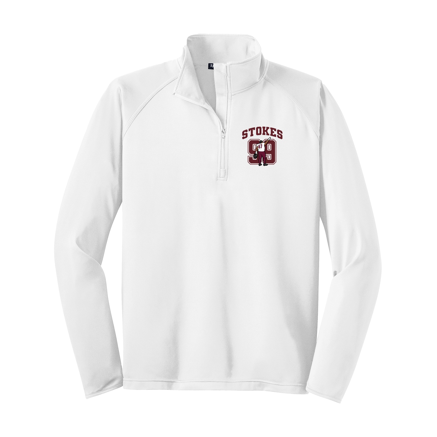 Q-Zip Pullover — Number in White