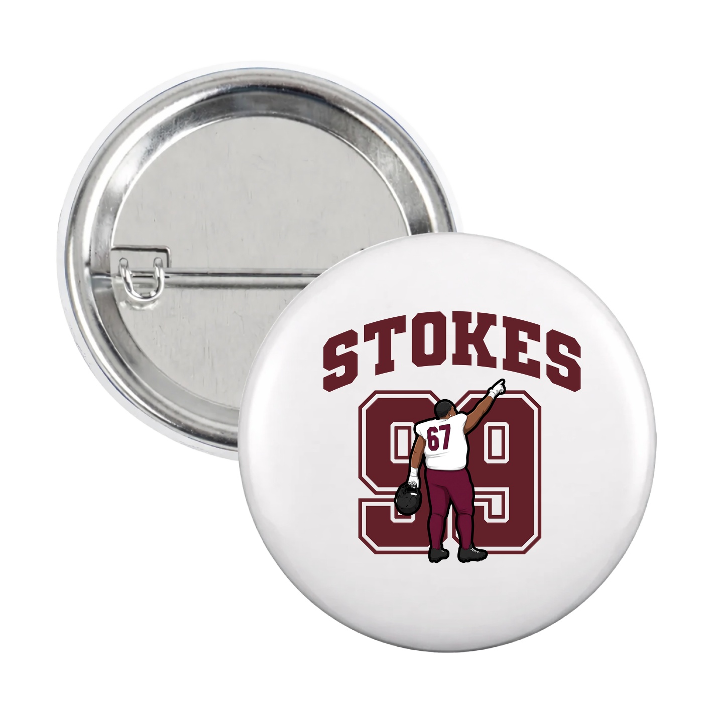 Game Day Button — Number in White