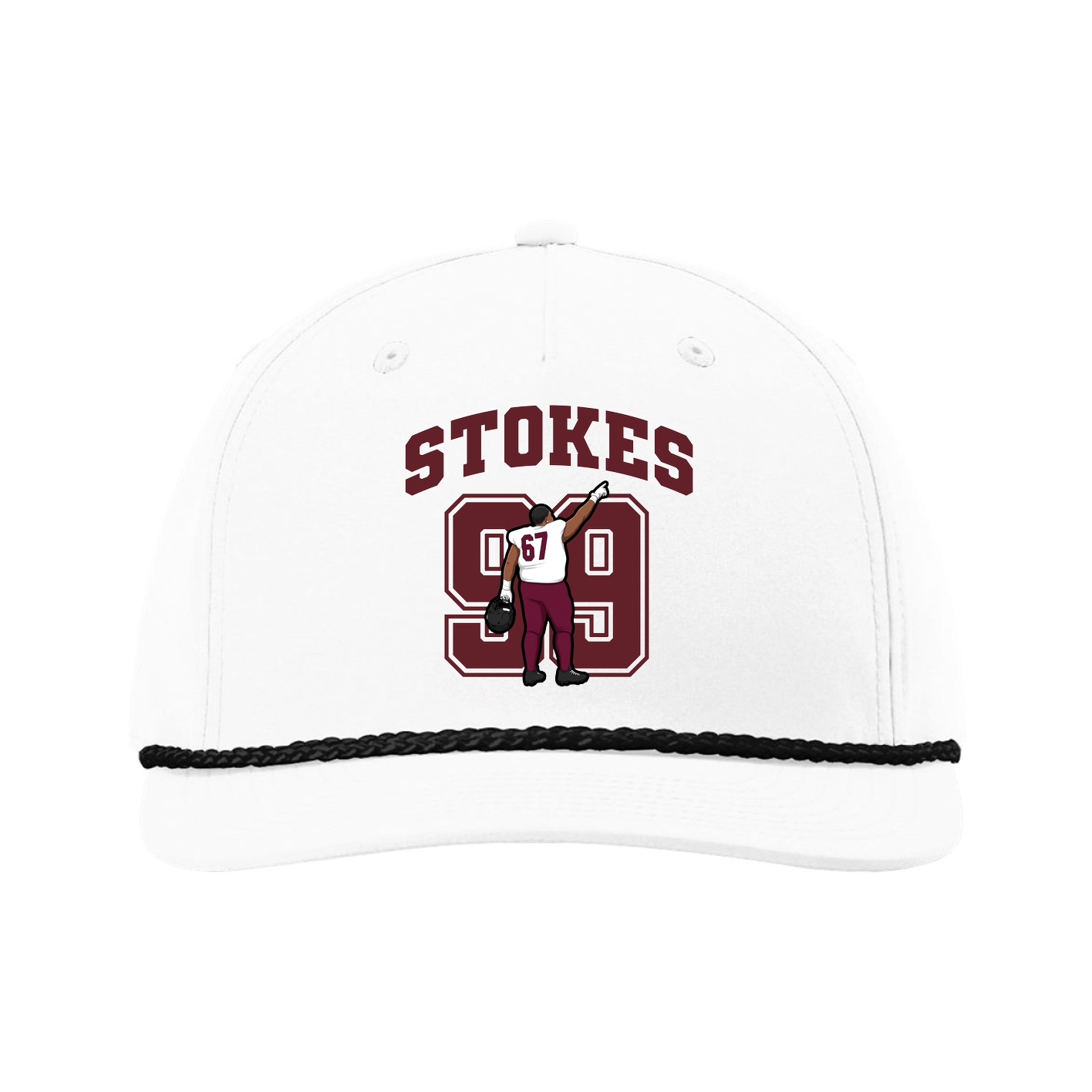 Five-Panel Classic Rope Cap — Number in White
