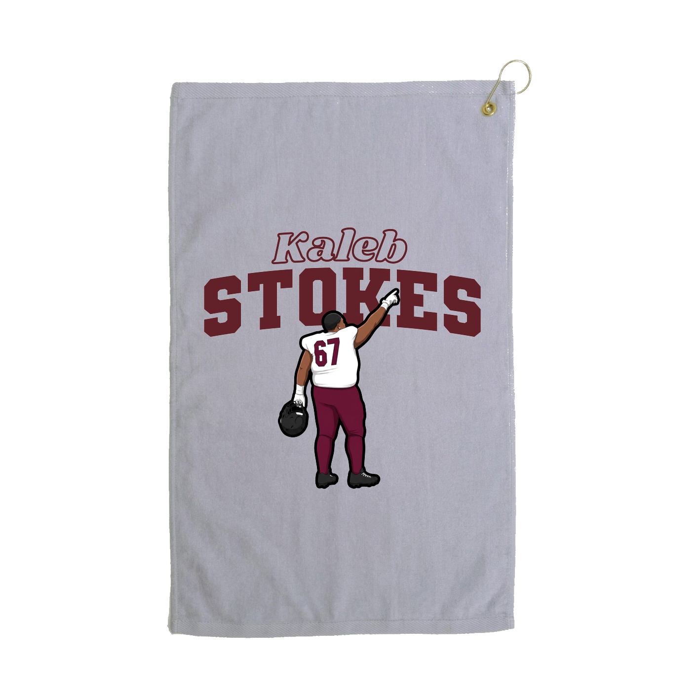 Golf Towel — Name Arch in Grey