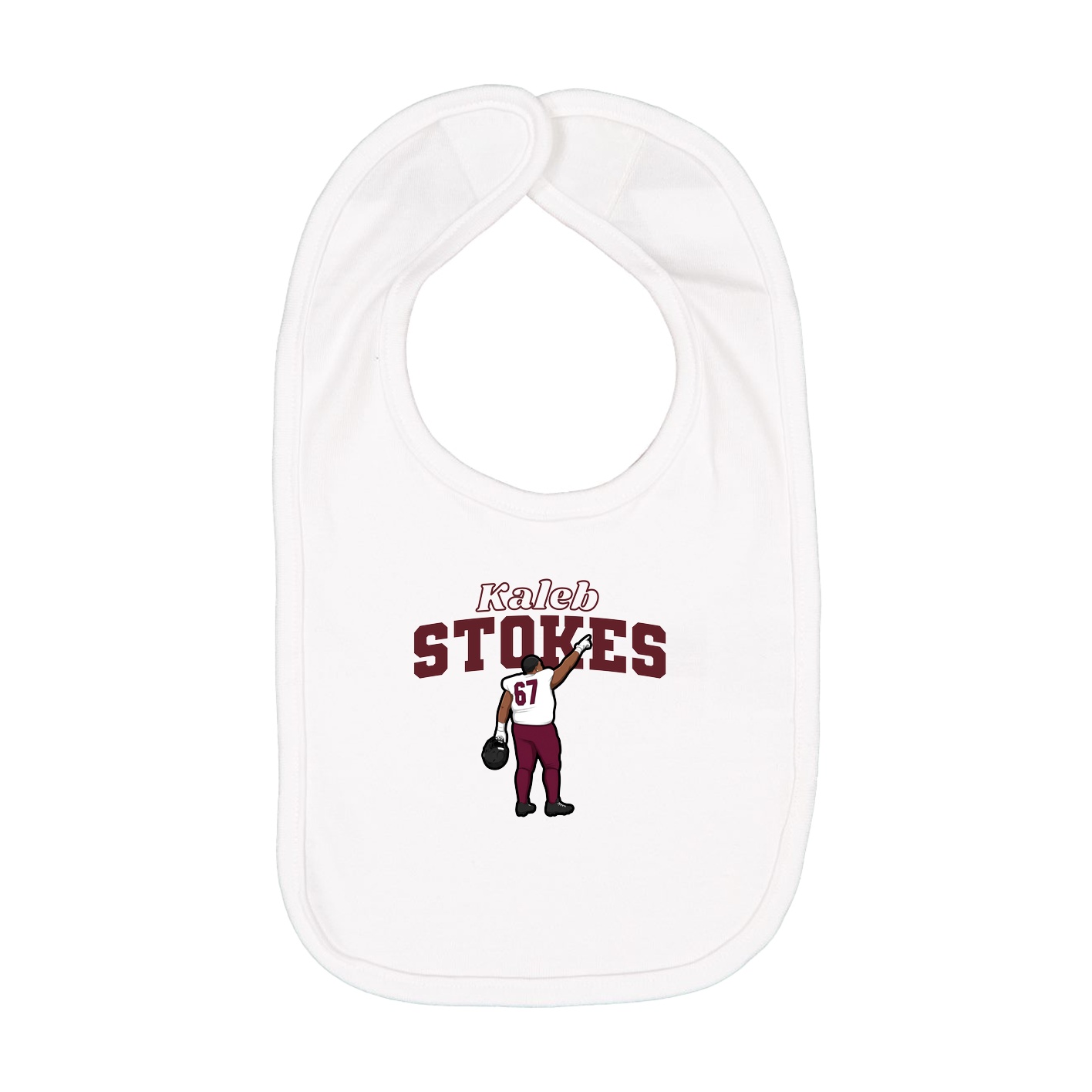 Infant Bib — Name Arch in White