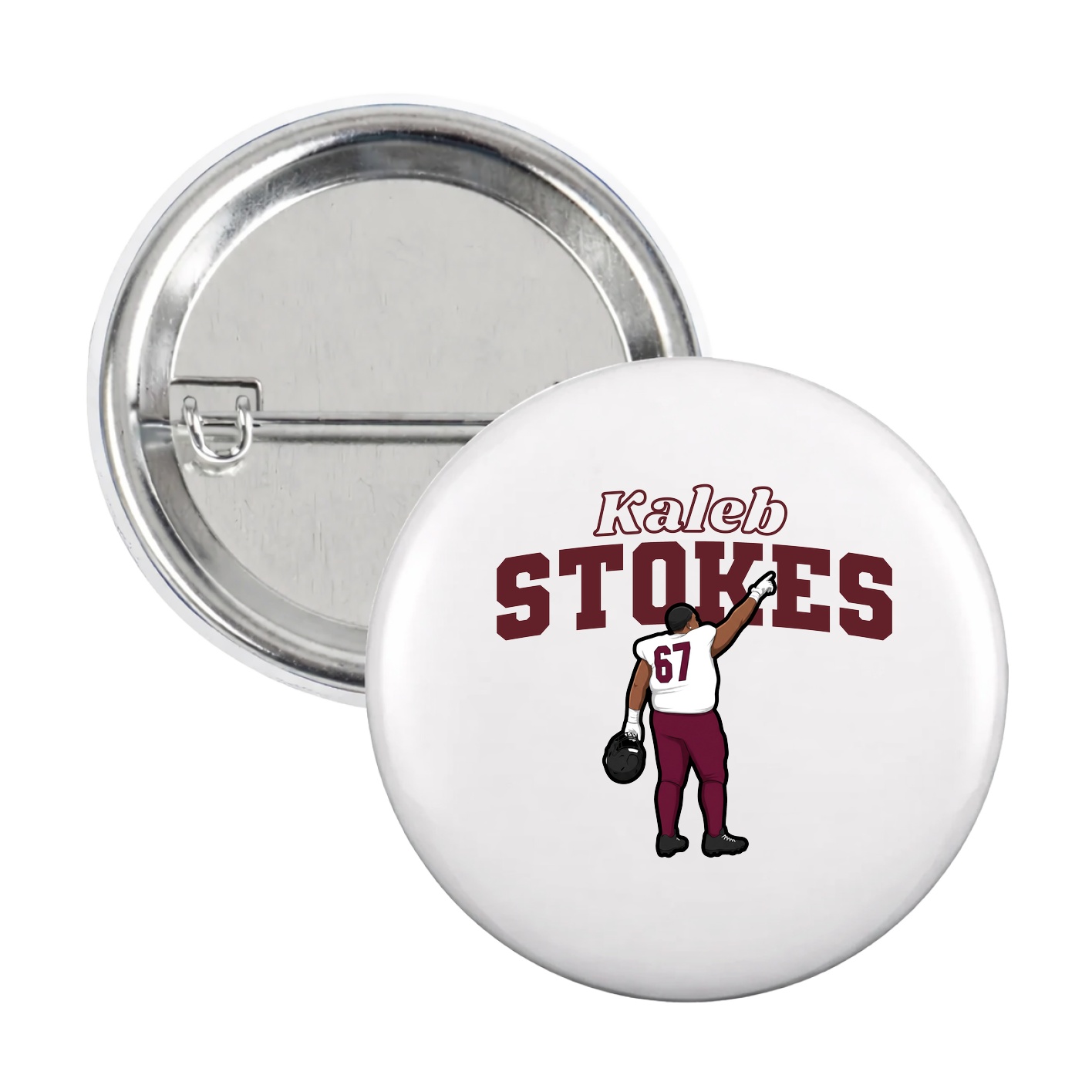 Game Day Button — Name Arch in White