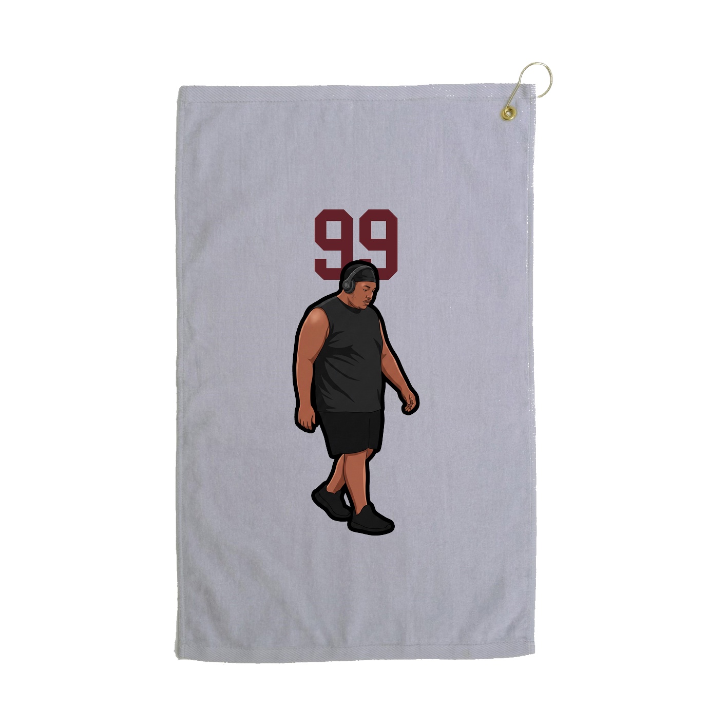 Golf Towel — Number Top in Grey