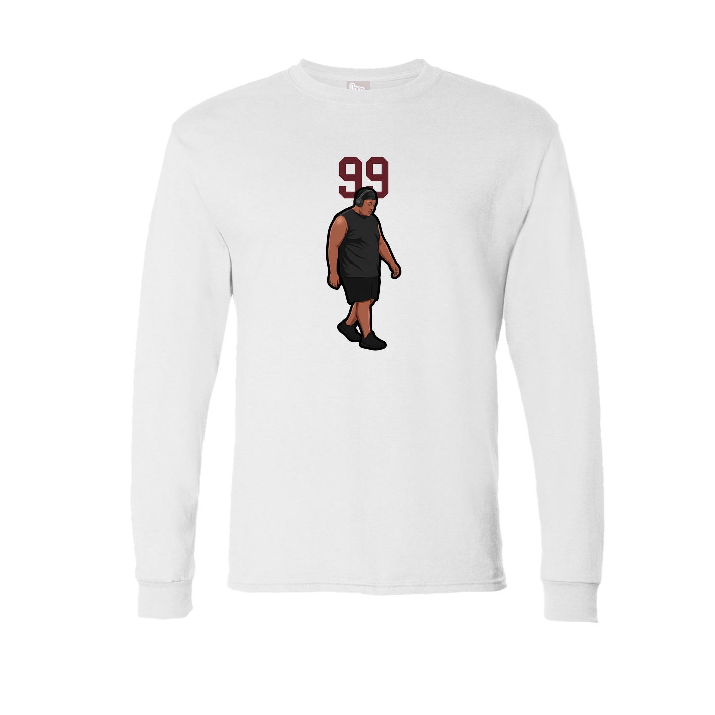 Long Sleeve Tee — Number Top in White