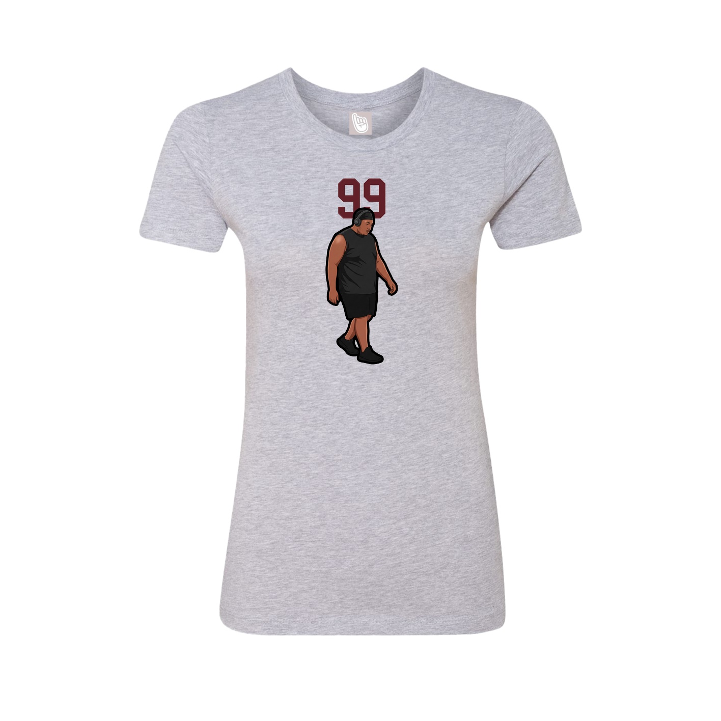 Fitted Women's Tee — Number Top in Grey