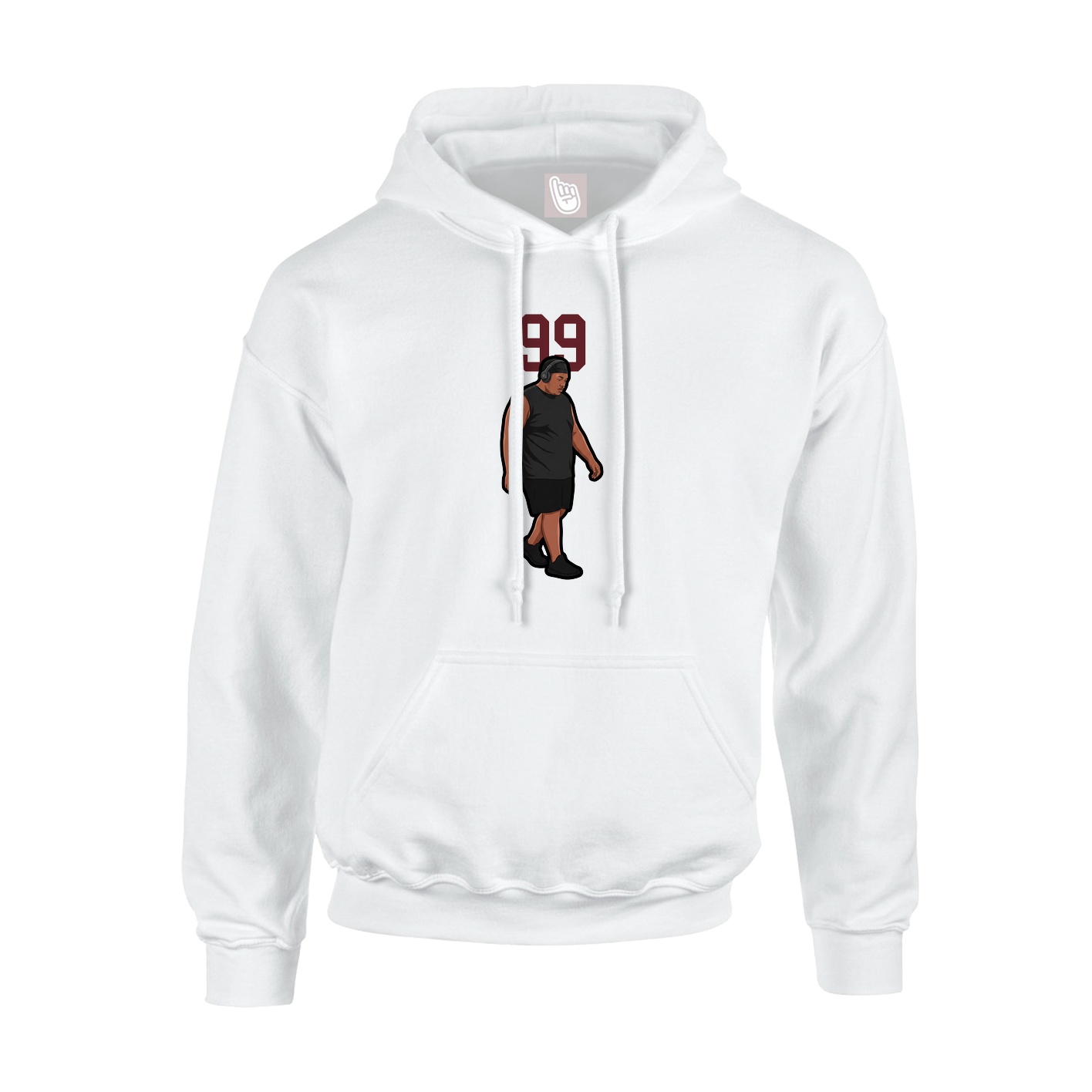 Youth Hoodie — Number Top in White