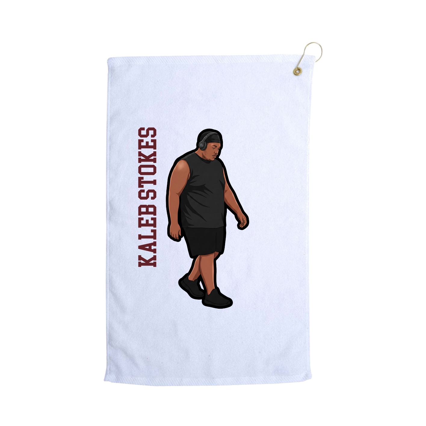 Golf Towel — Name Vertical in White