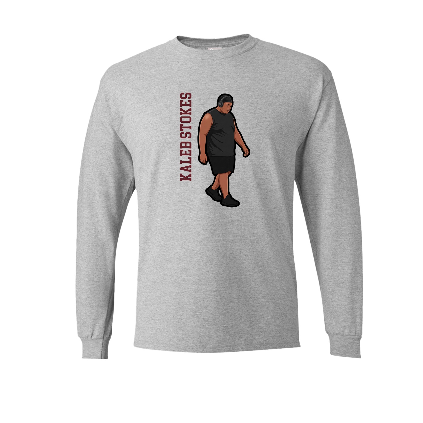 Long Sleeve Tee — Name Vertical in Grey