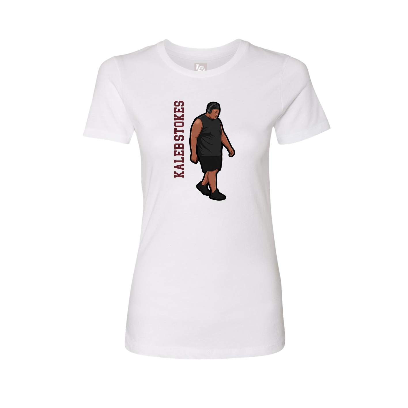 Womens Tee — Name Vertical in White