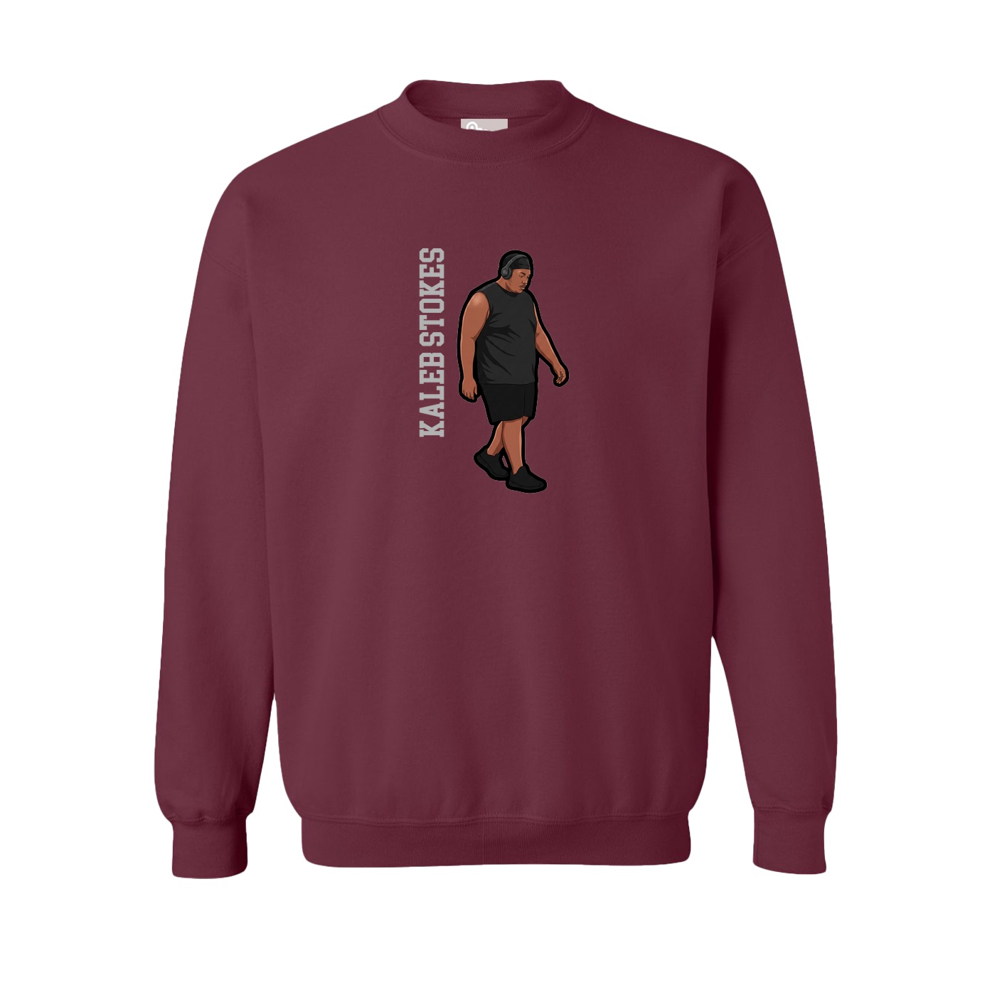 Fleece Crew — Name Vertical in Maroon