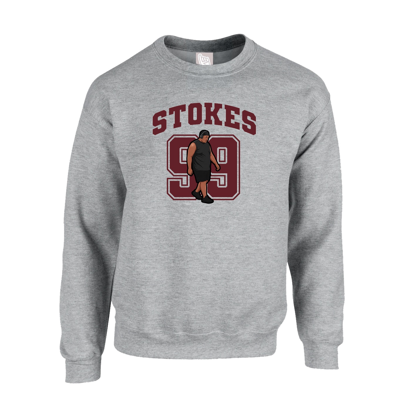 Fleece Crew — Number in Grey