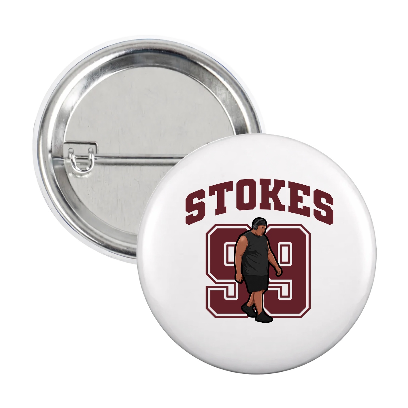 Game Day Button — Number in White