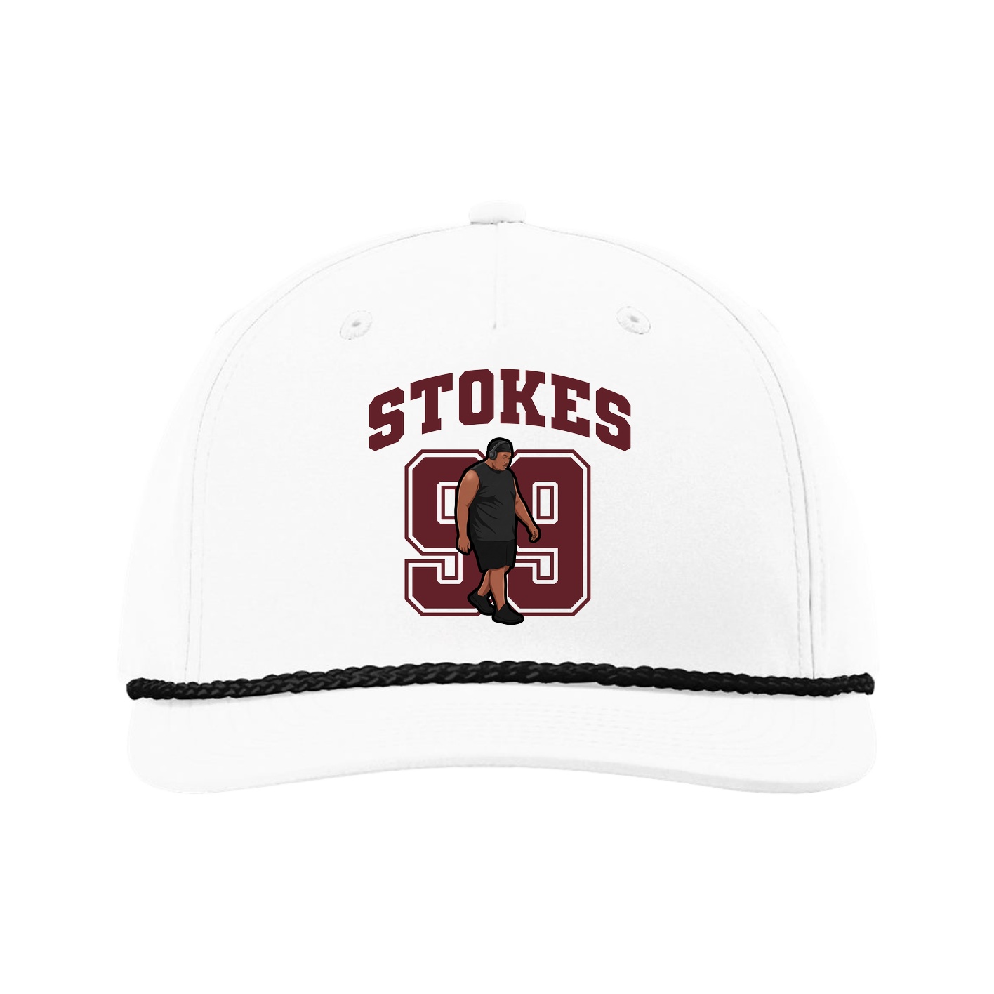 Five-Panel Classic Rope Cap — Number in White