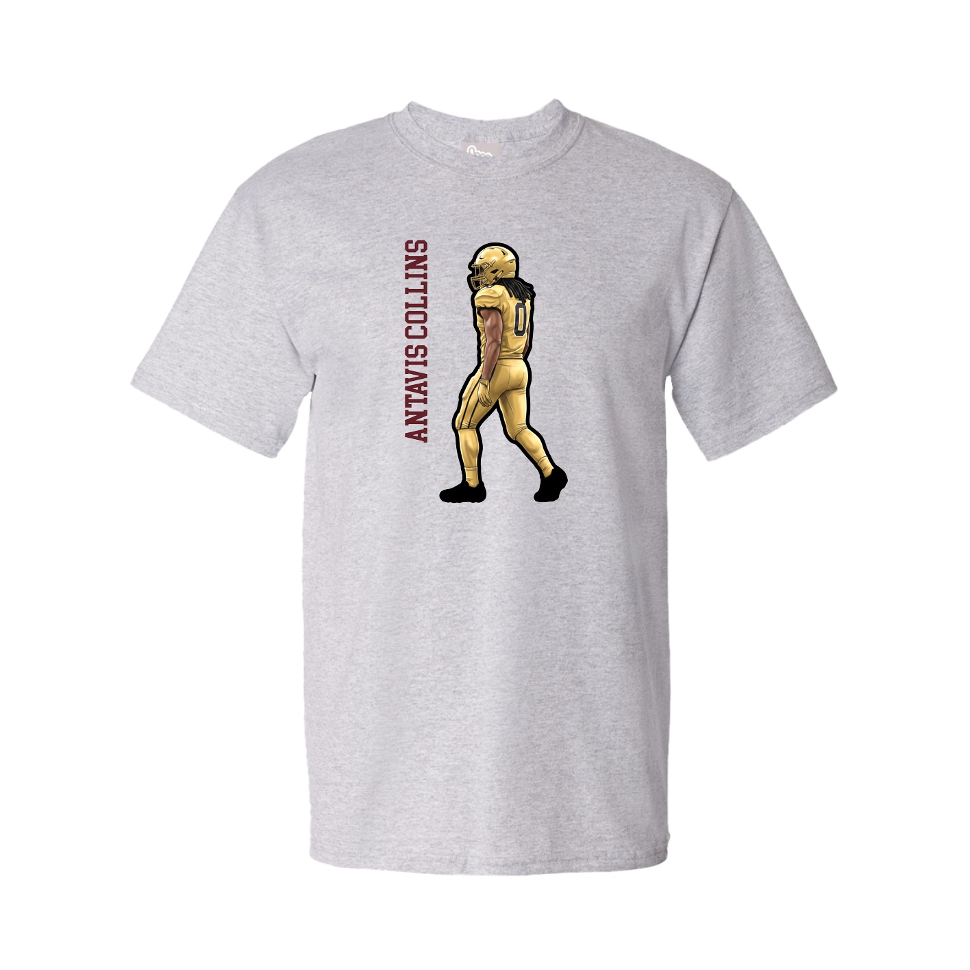 Tee — Name Vertical in Grey
