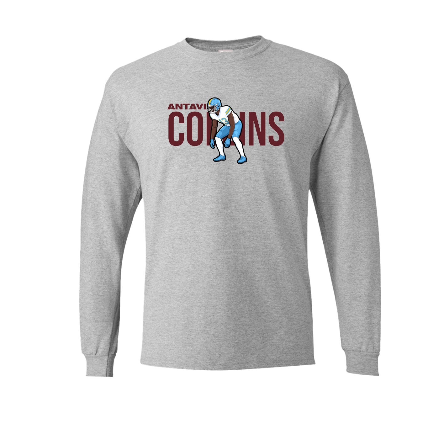 Long Sleeve Tee — Player Name in Grey