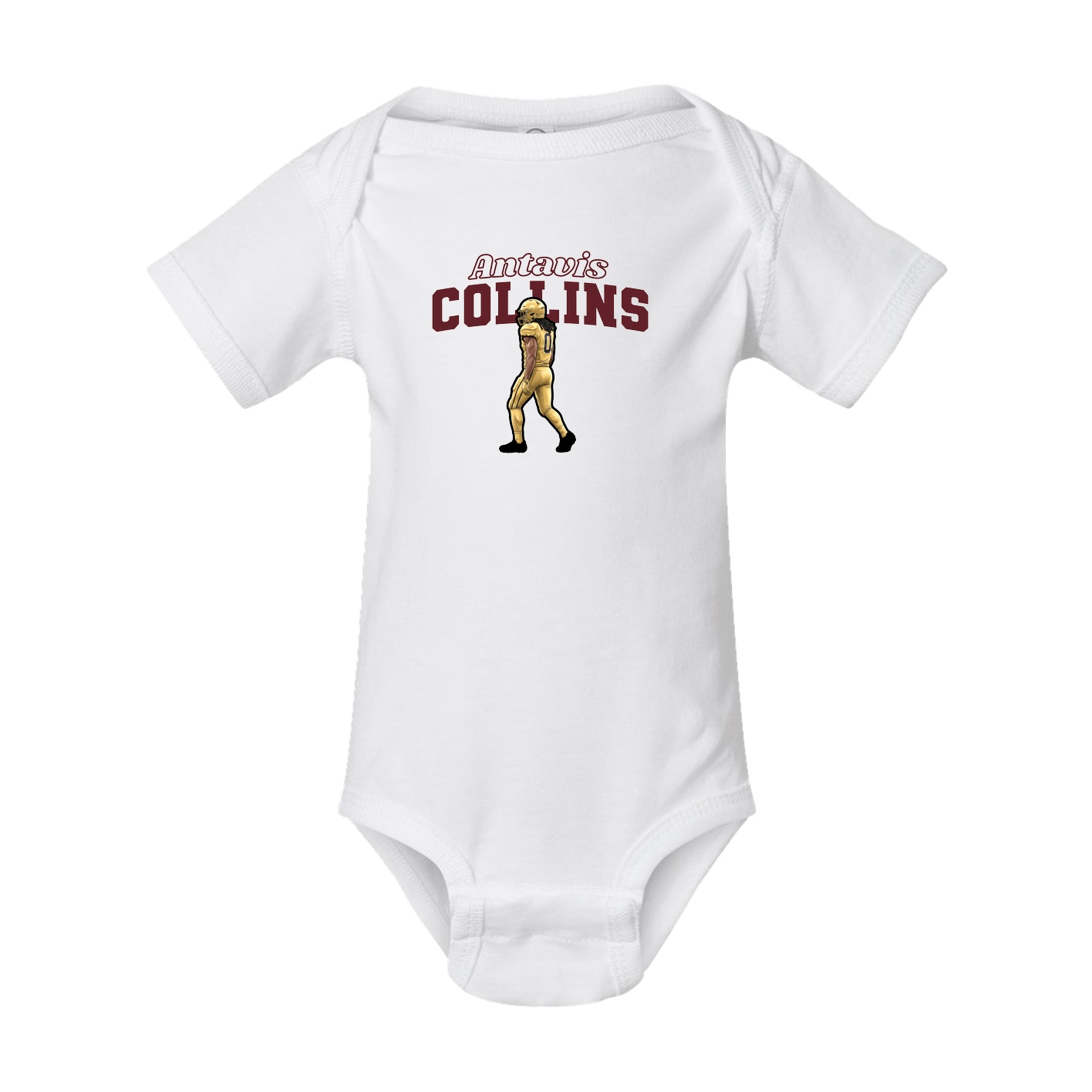 Baby Onesie — Name Arch in White
