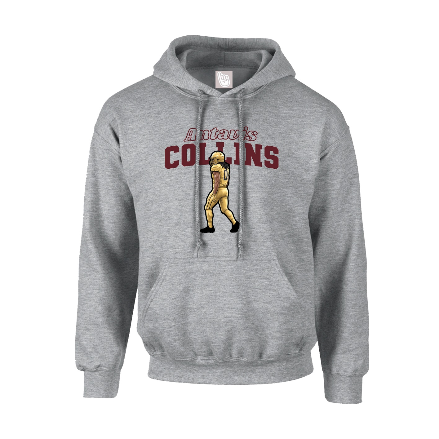 Hoodie — Name Arch in Grey