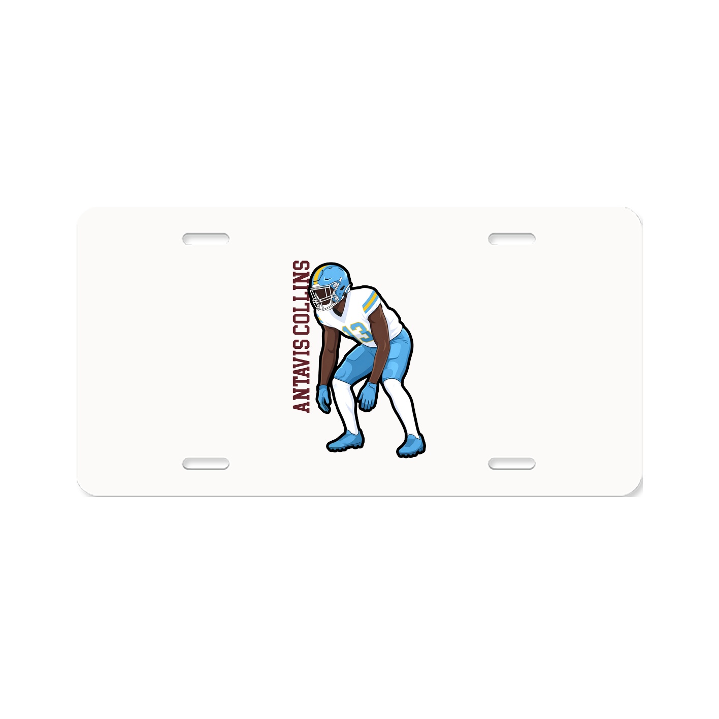 License Plate — Name Vertical in Classic