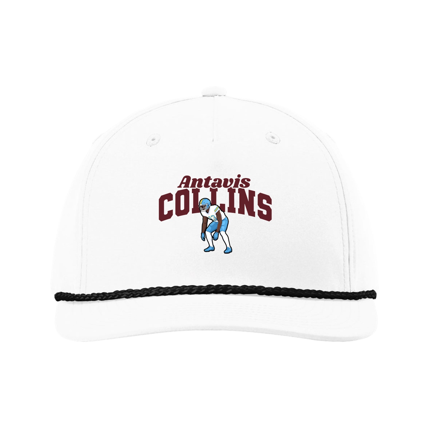 Five-Panel Classic Rope Cap — Signature Arch in White