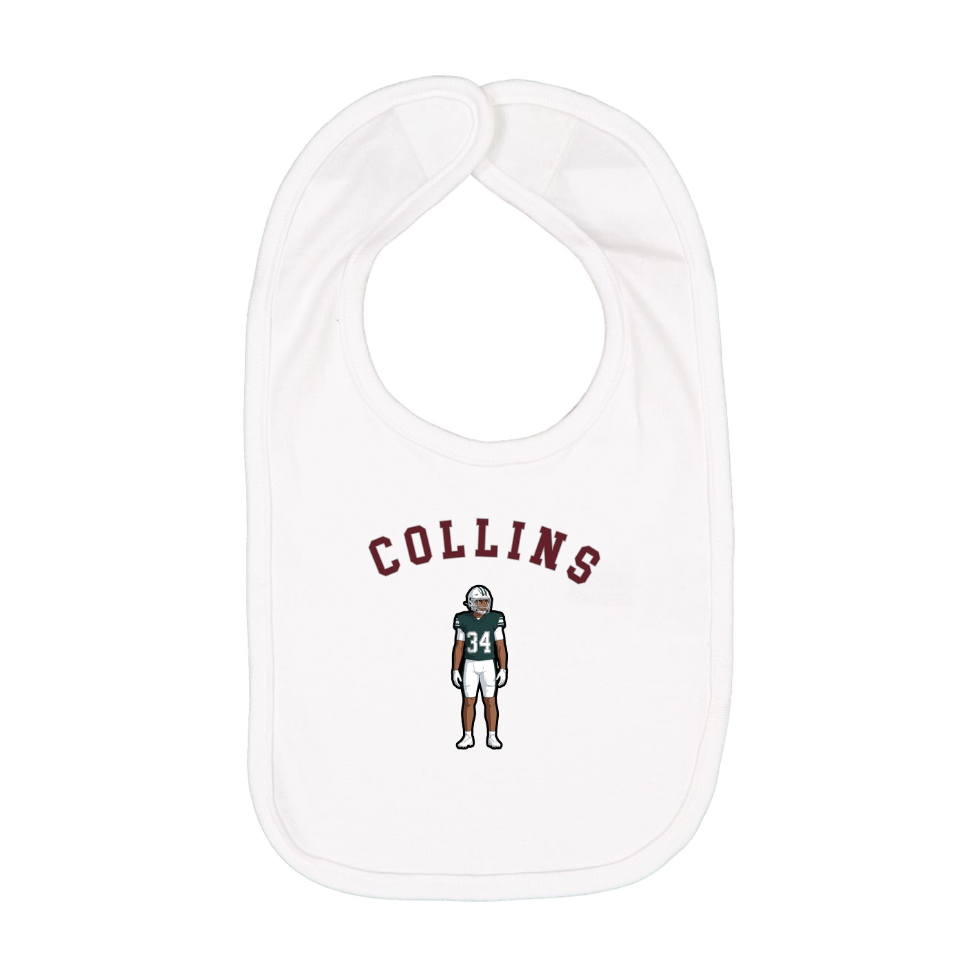 Infant Bib — Shirsey Arch in White