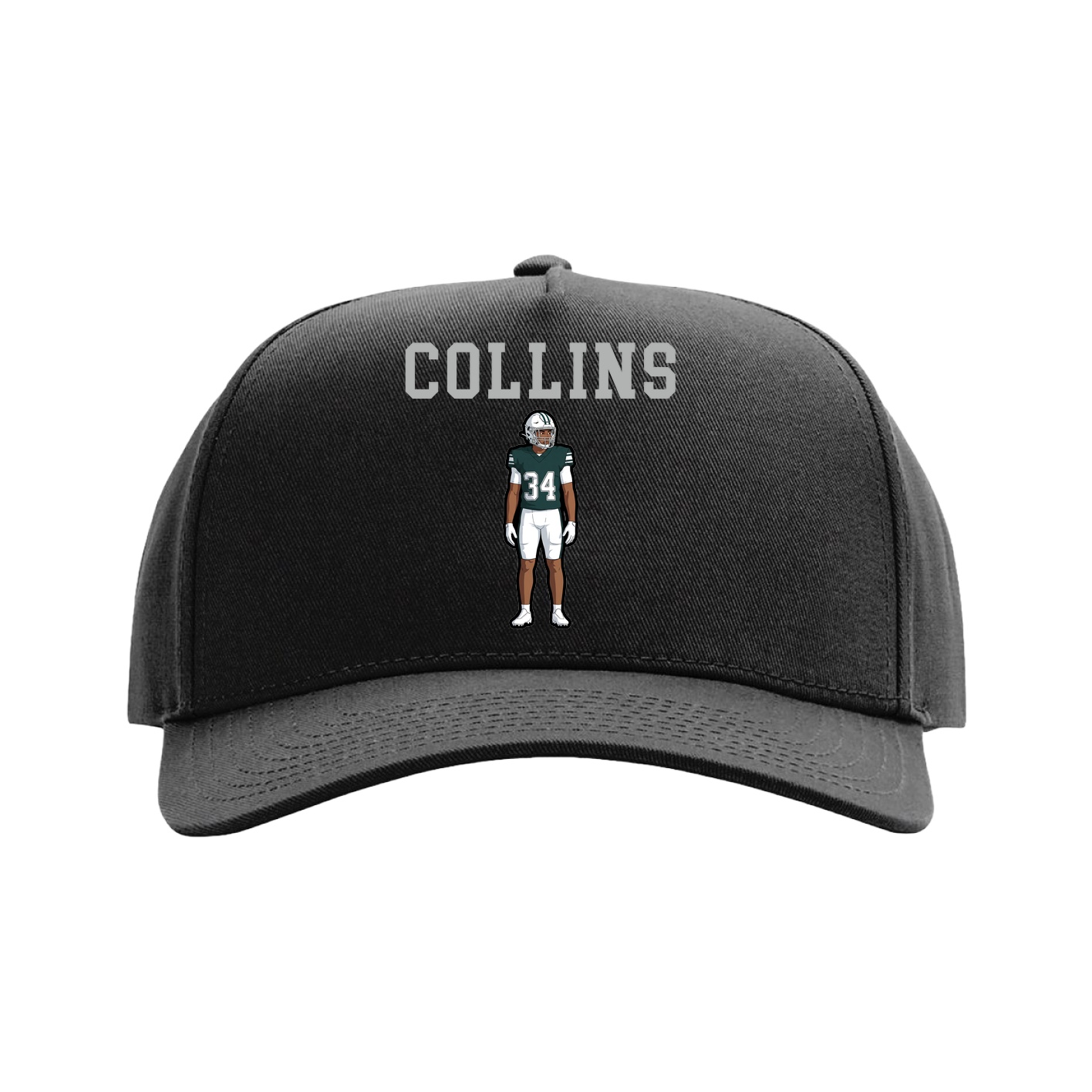 Full Fabric Five-Panel Champ Cap — Shirsey in Black