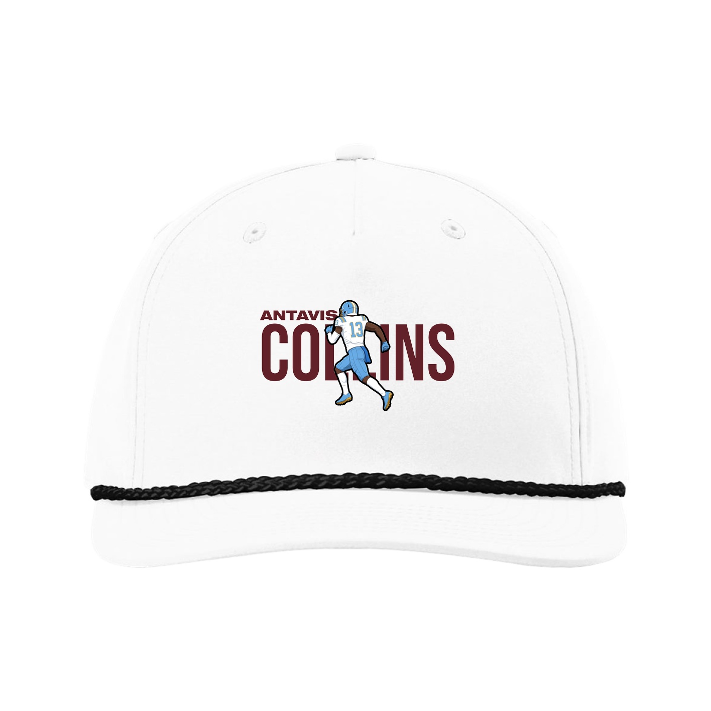 Five-Panel Classic Rope Cap — Player Name in White