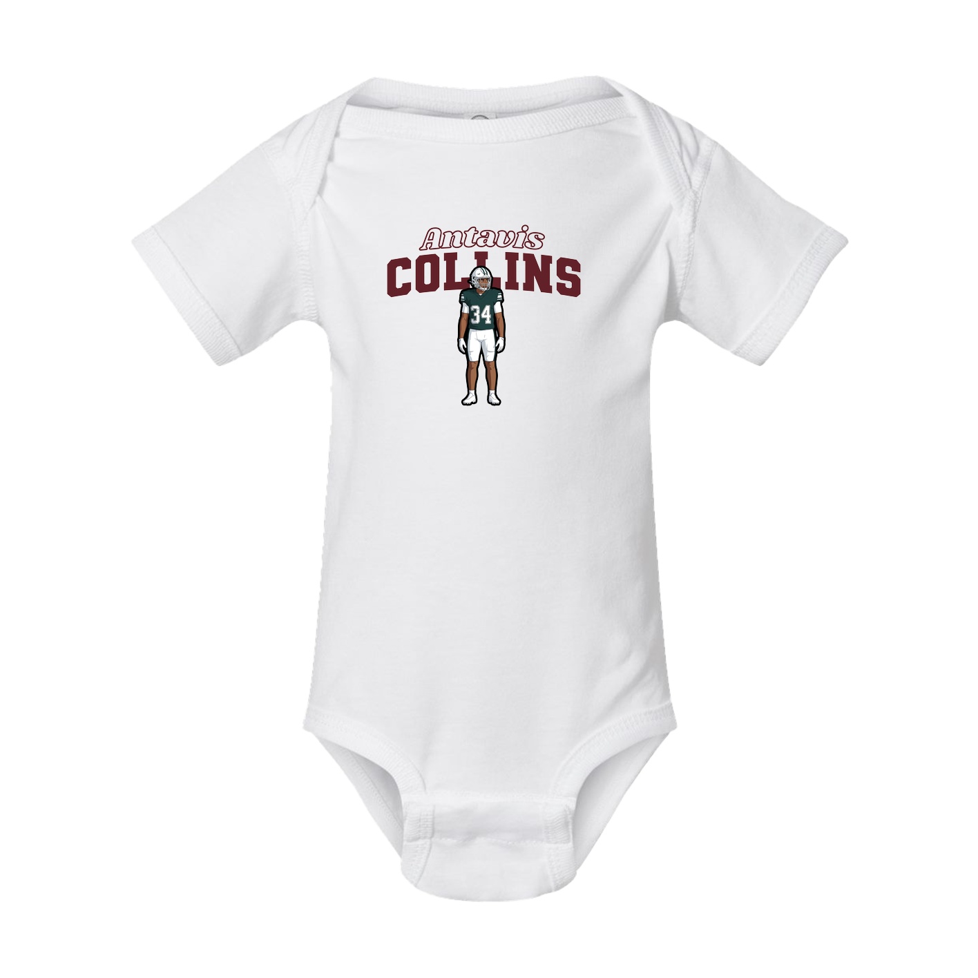 Baby Onesie — Name Arch in White